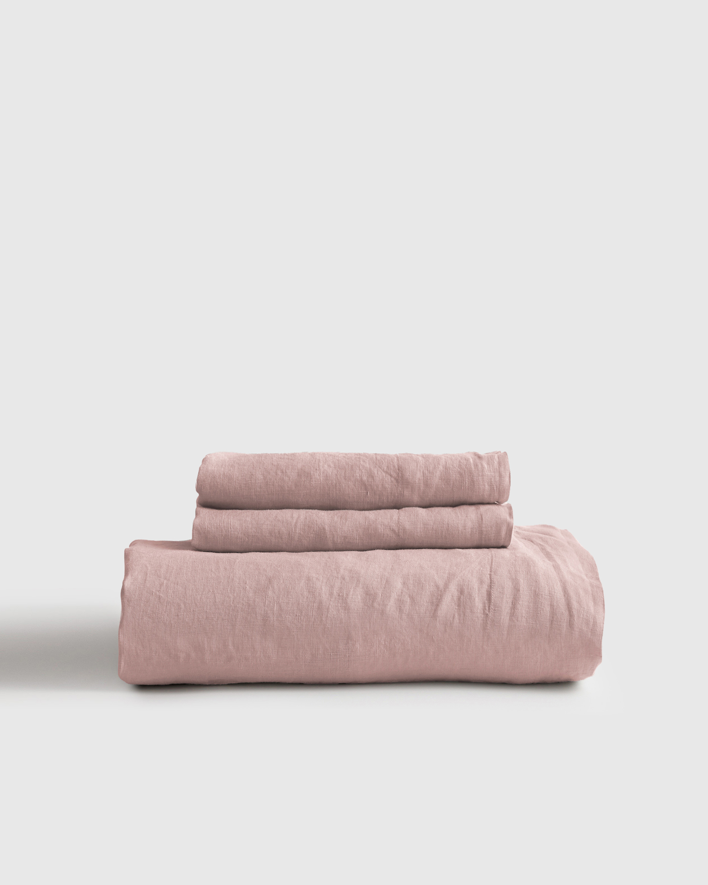 Dusty Mauve European Linen Fitted Sheet Set