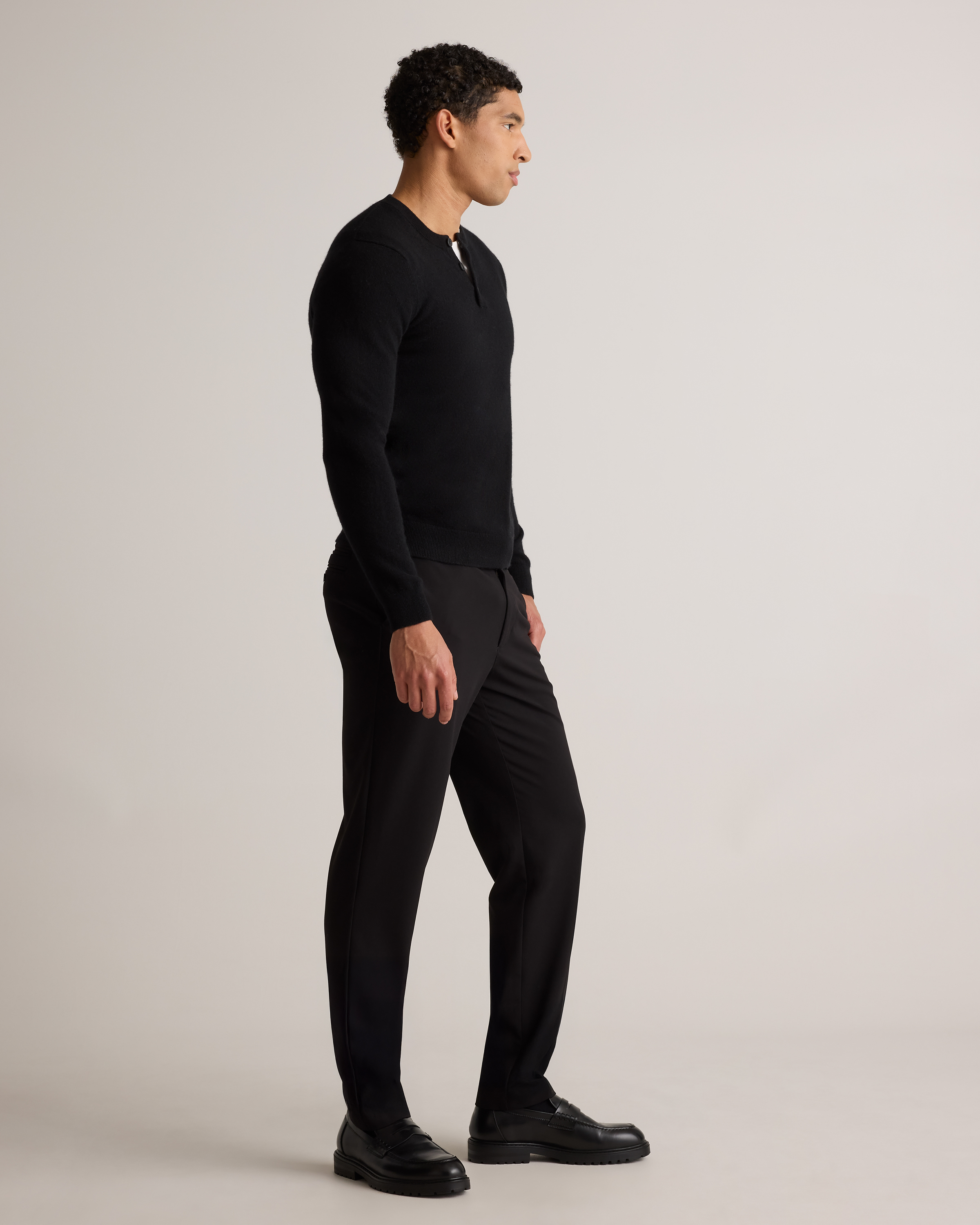 Mongolian Cashmere Henley Sweater