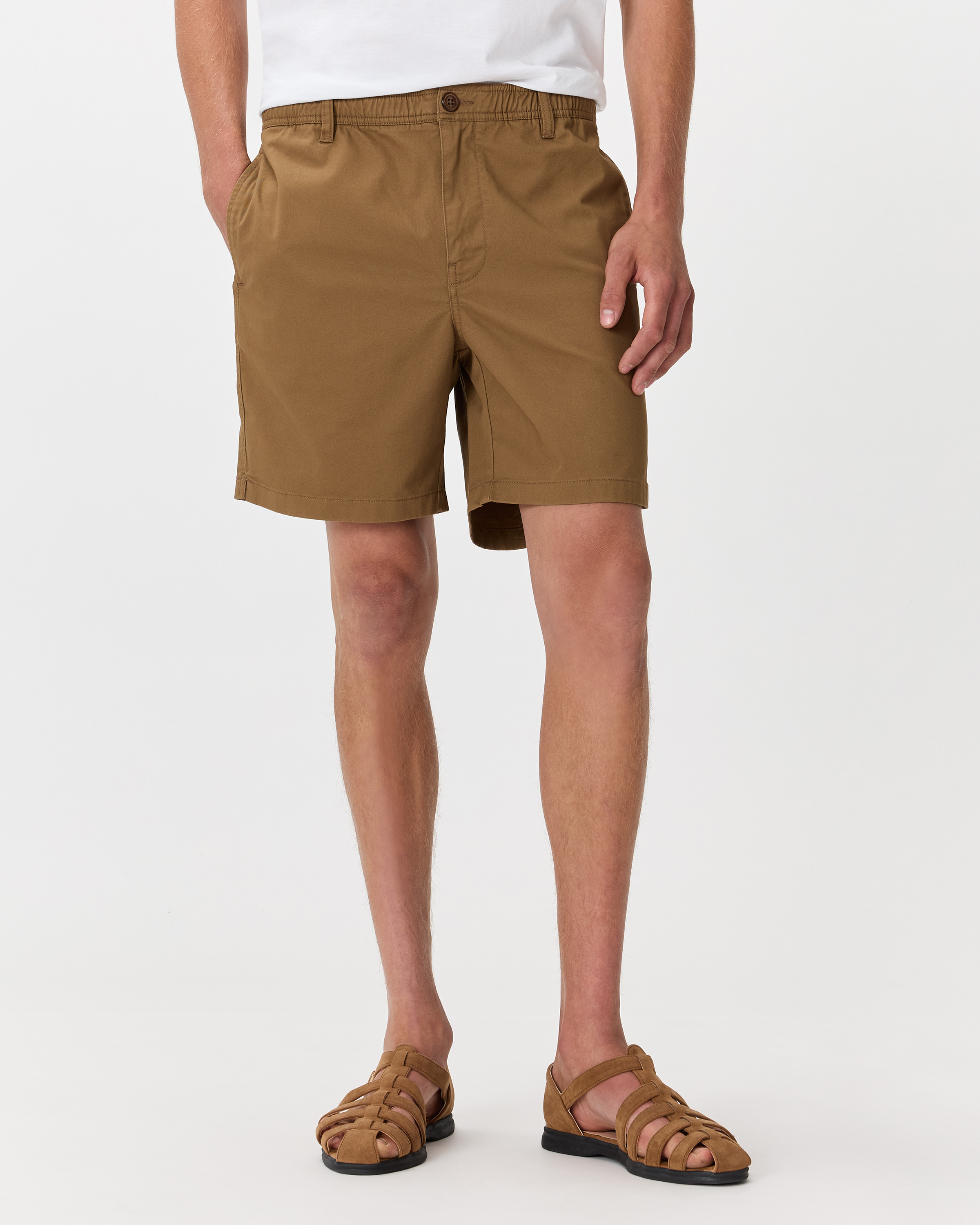 Soft Birch Organic Stretch Cotton Pull On Chino Shorts - 7"