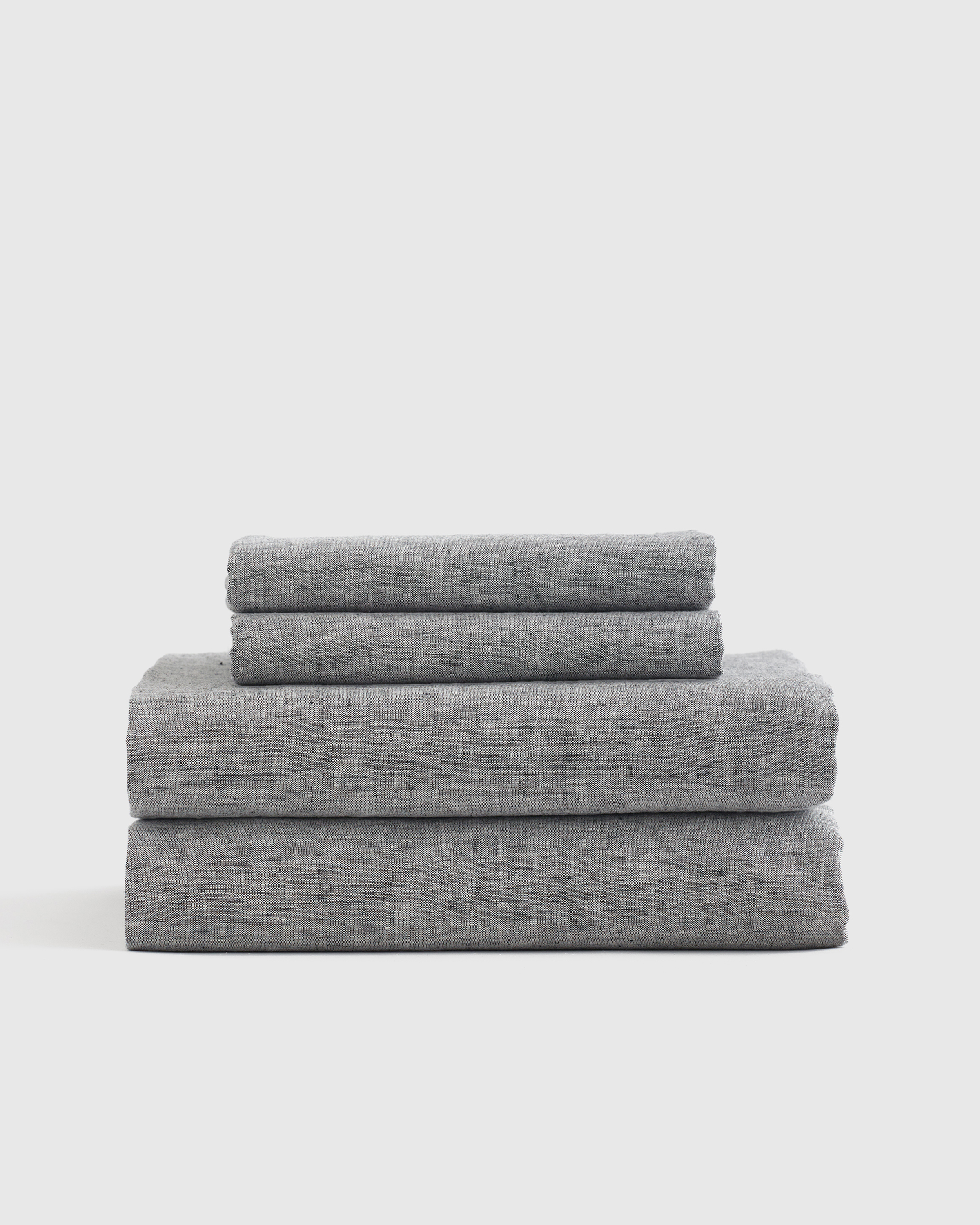 Charcoal European Linen Chambray Sheet Set