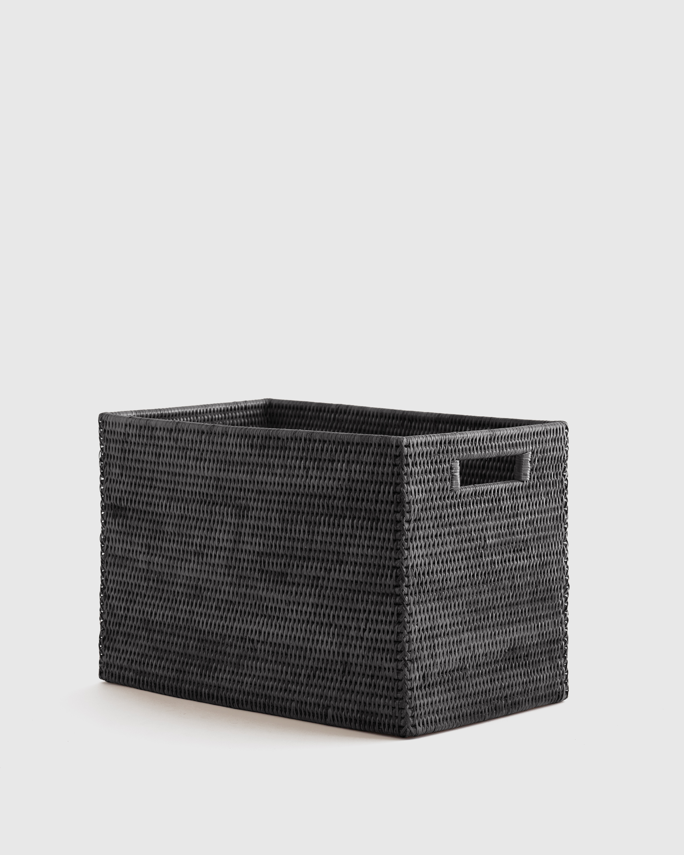 Black Handwoven Rattan Legal Size Storage Box