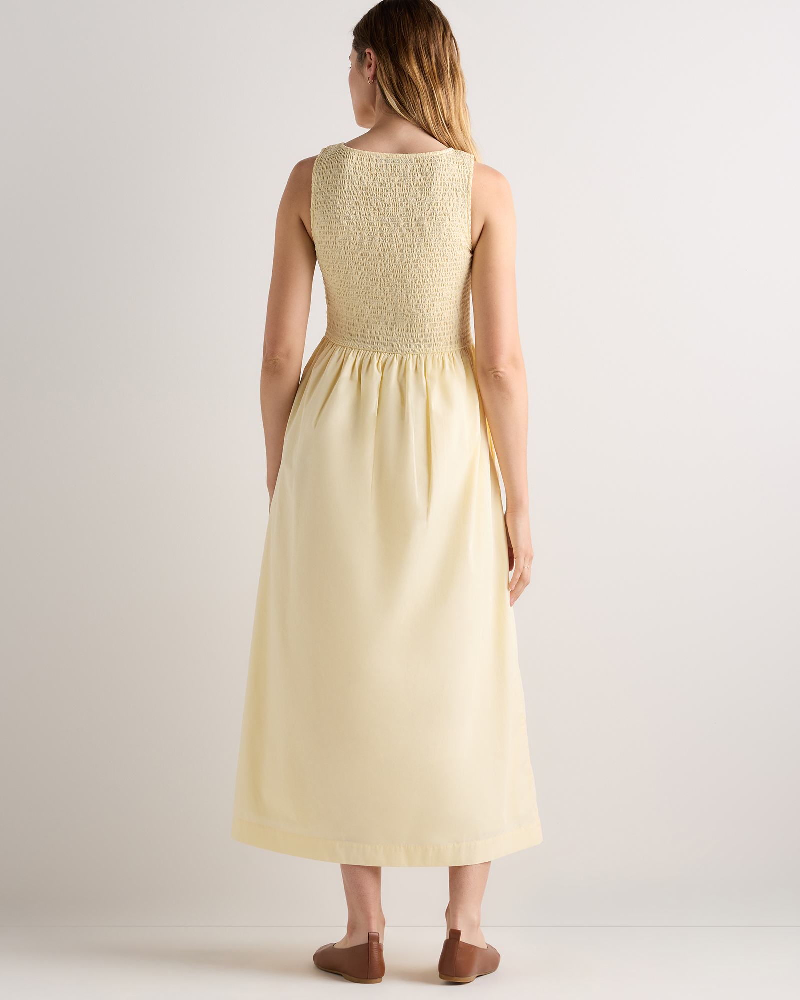 100% Organic Cotton Poplin Boat Neck Maxi Dress