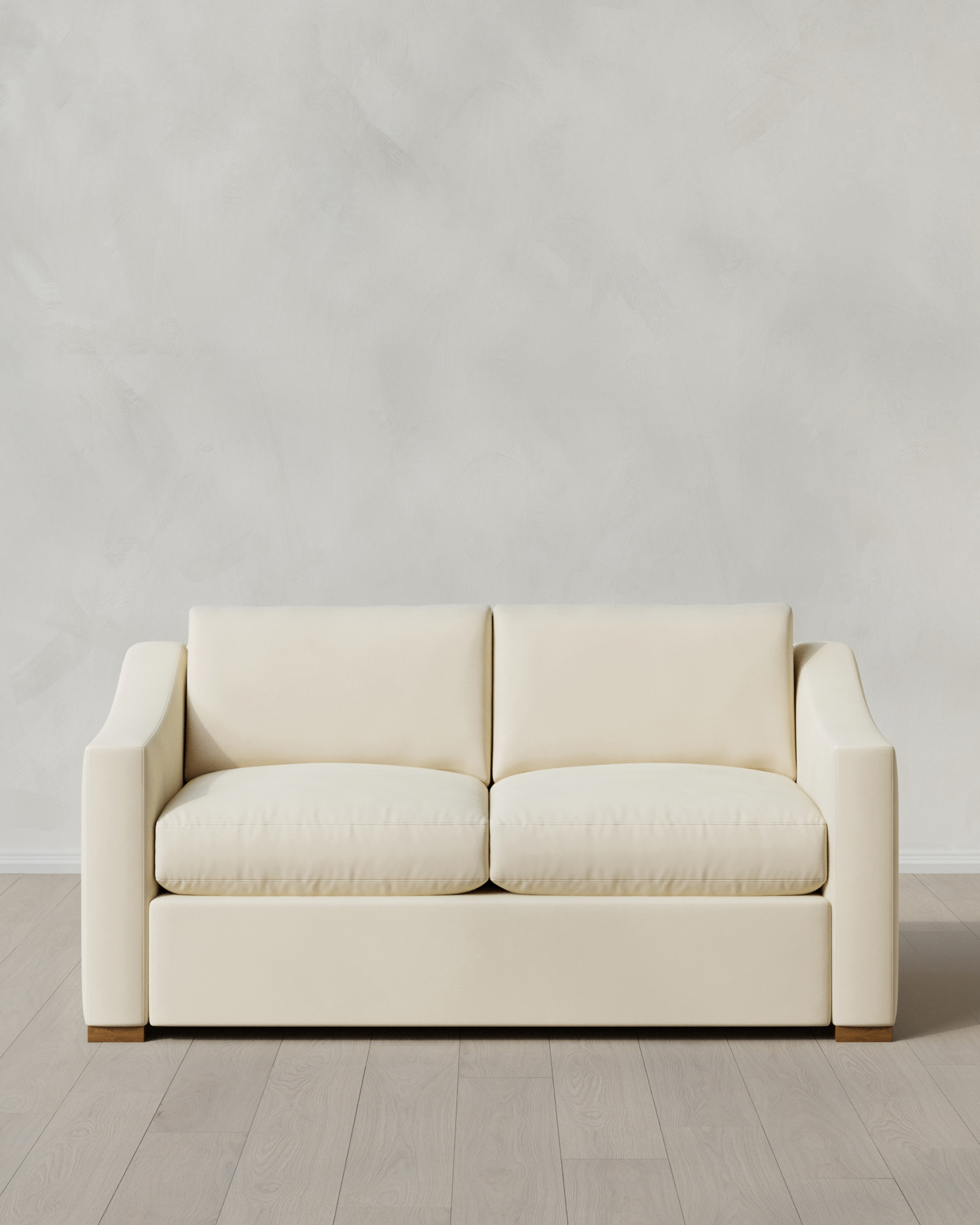 Hollis Slope Arm Sofa 72in Performance Velvet Ivory