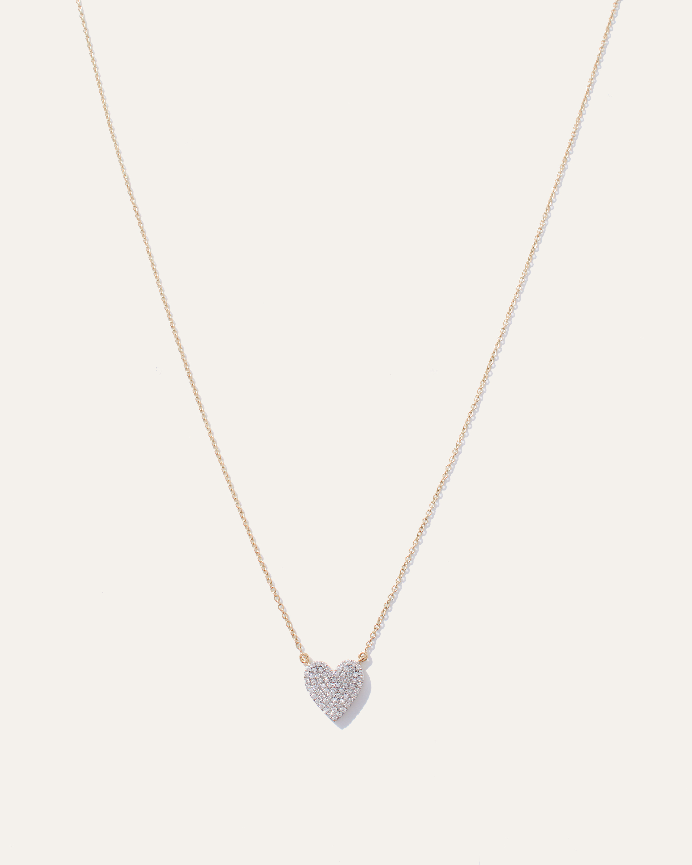 14K Gold Dainty Diamond Mini Heart Necklace