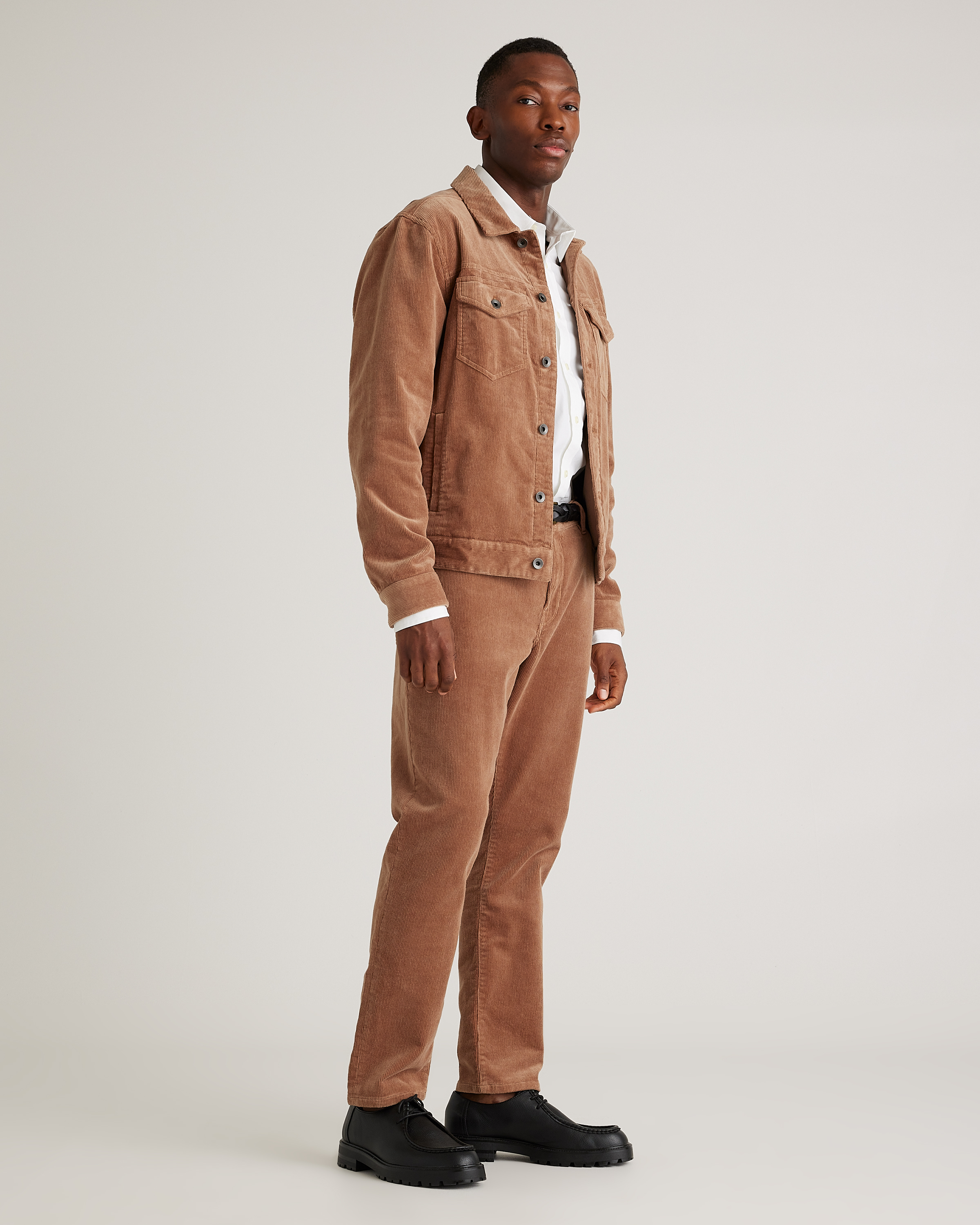Organic Stretch Corduroy 5-Pocket Pants in Warm Brown