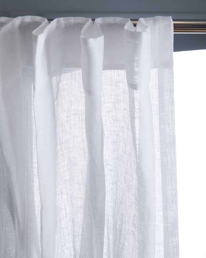 European Linen Sheer Curtain Set White 3