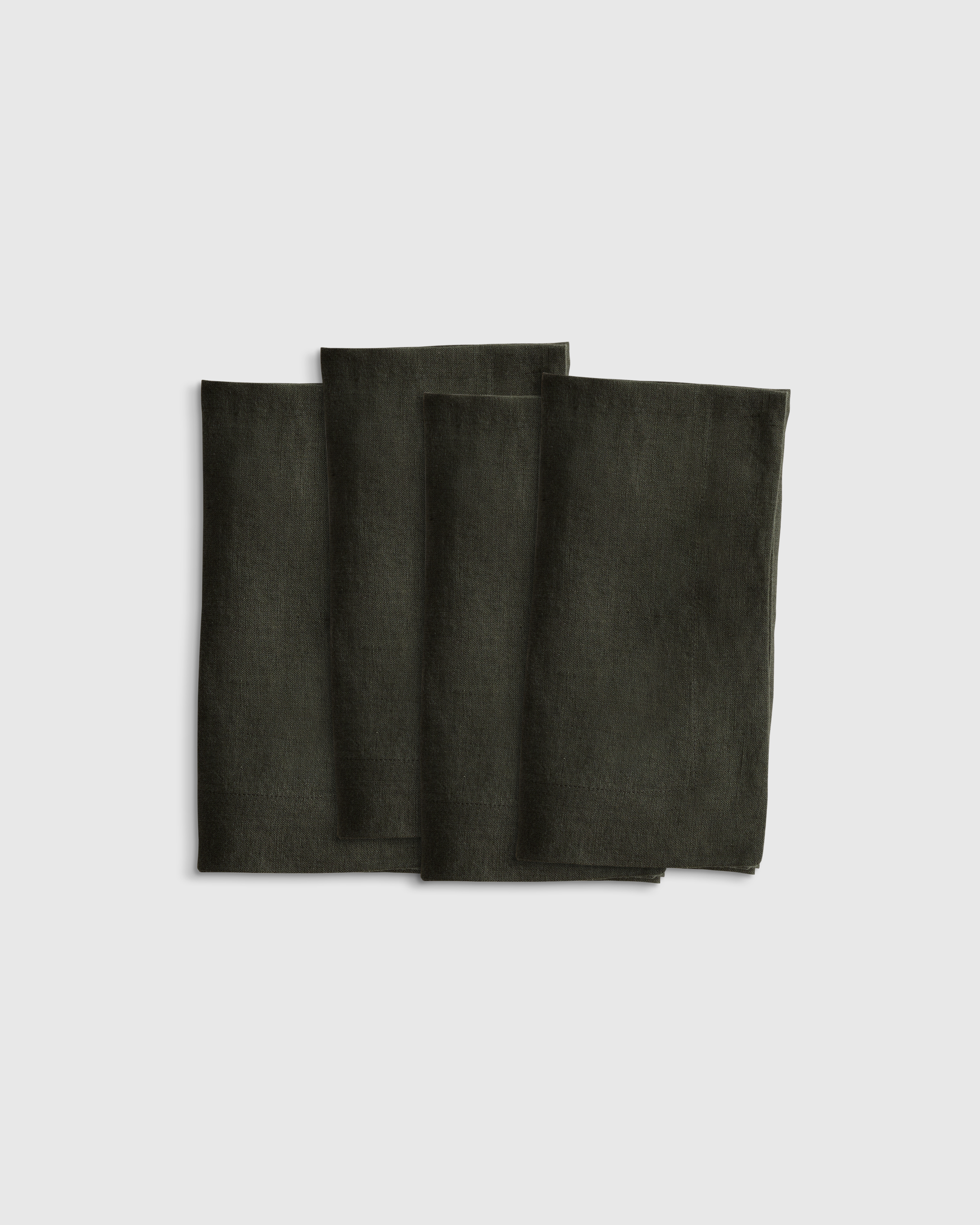 Pine European Linen Wide-Hem Napkins (Set of 4)