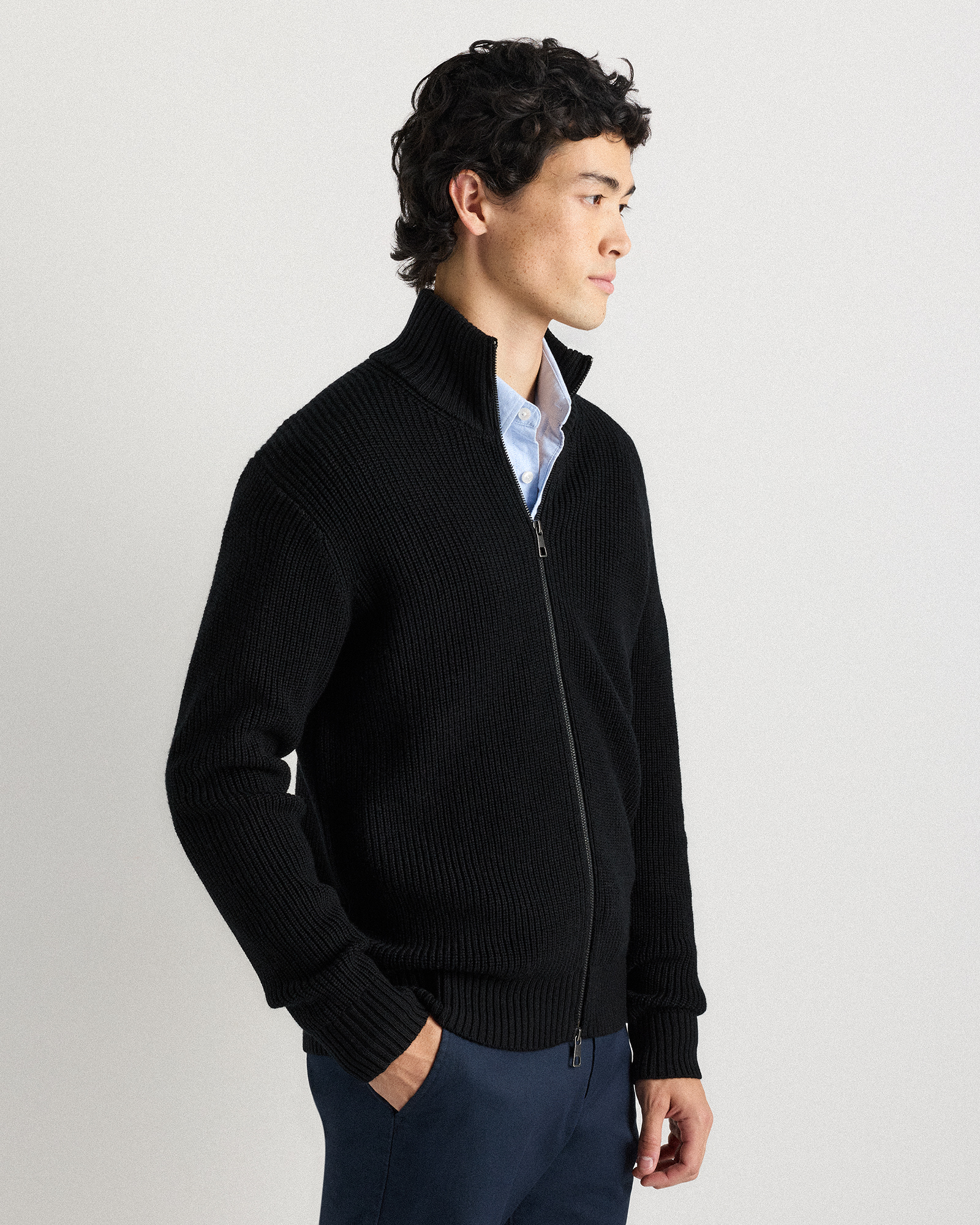 Australian Merino Wool Full Zip Sweater