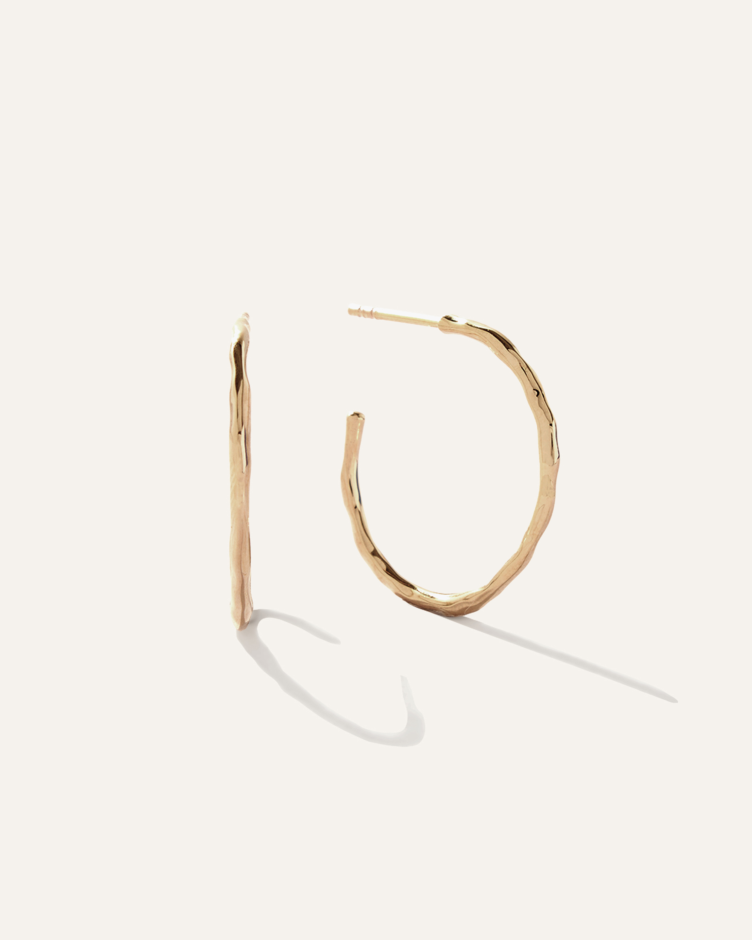 Gold Vermeil Hammered Hoops