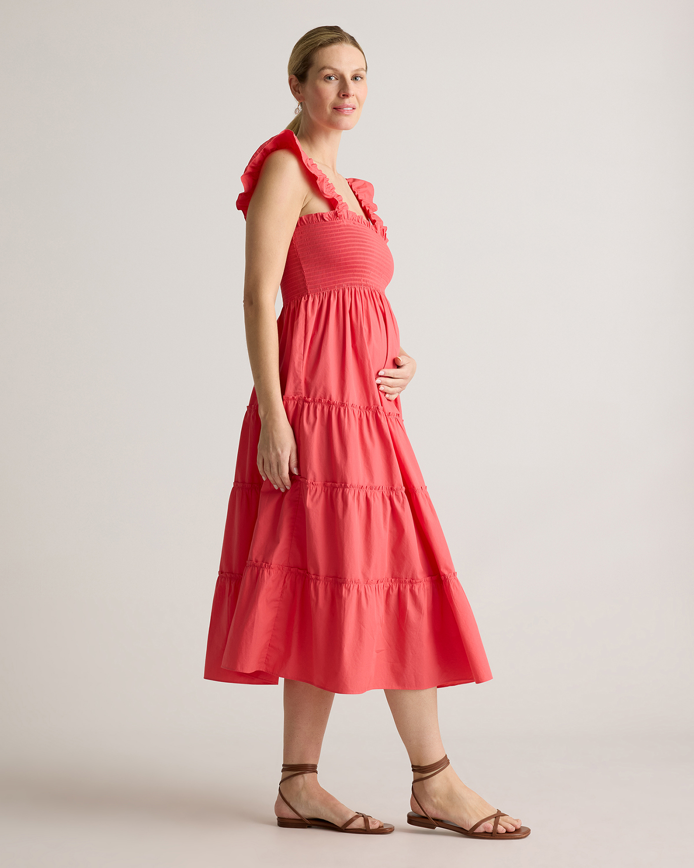 coral maternity bridesmaid dress Made In USA Peach Coral Infinity Dress Bridesmaid Convertible Dress main image 0