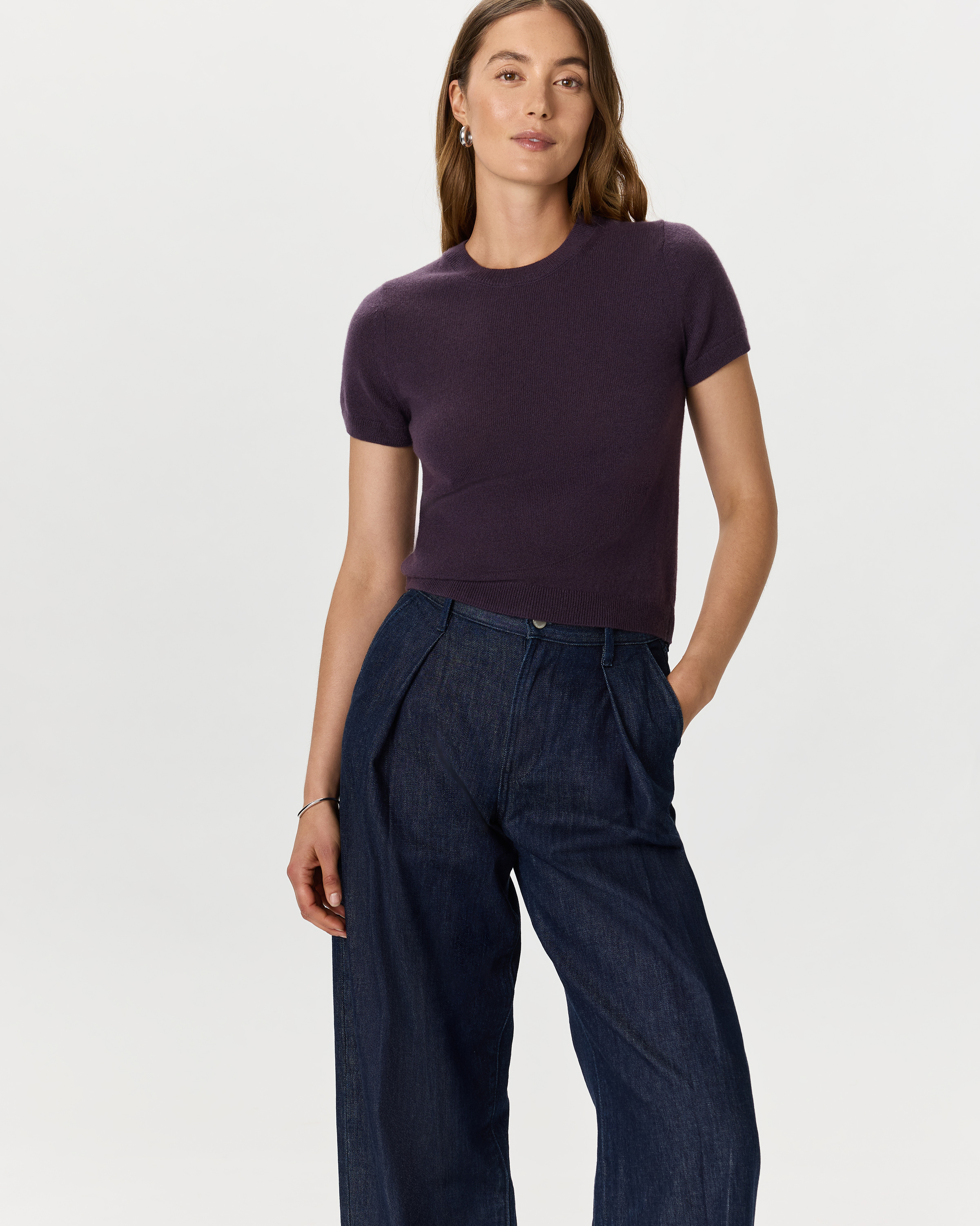 Deep Orchid Purple Mongolian Cashmere Tee
