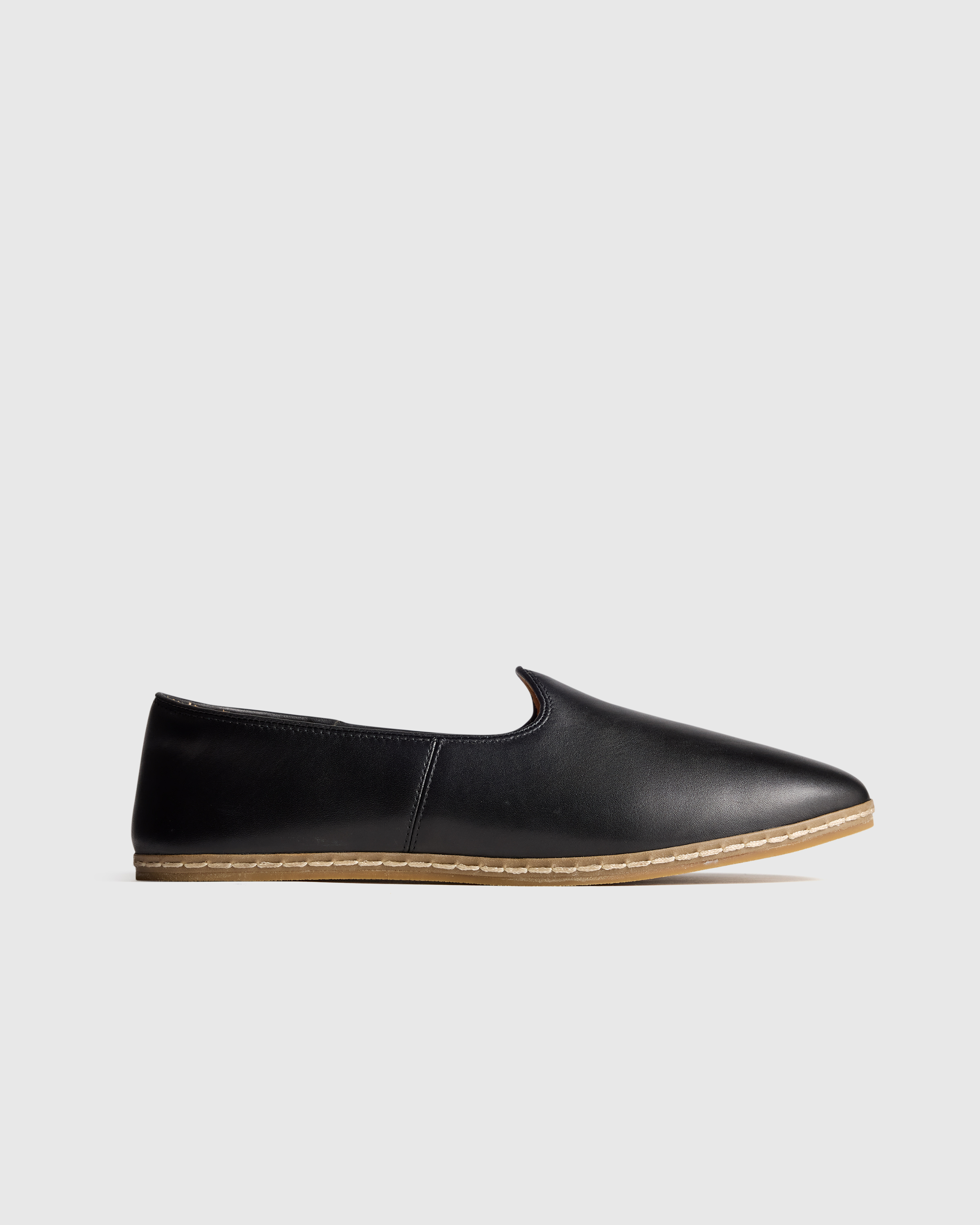 Black Crafted Leather Slip-On
