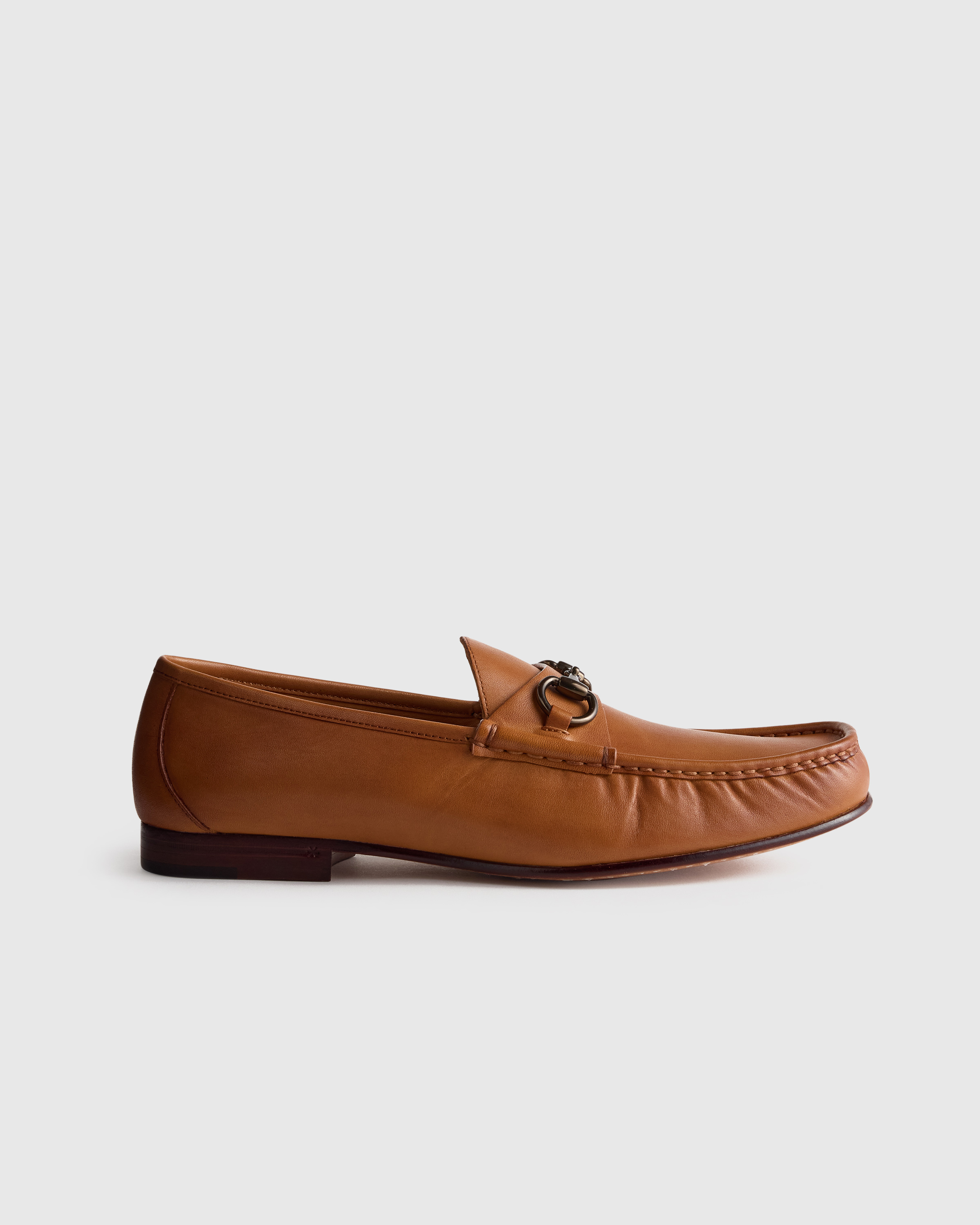 Tan Calfskin Leather Horsebit Loafer