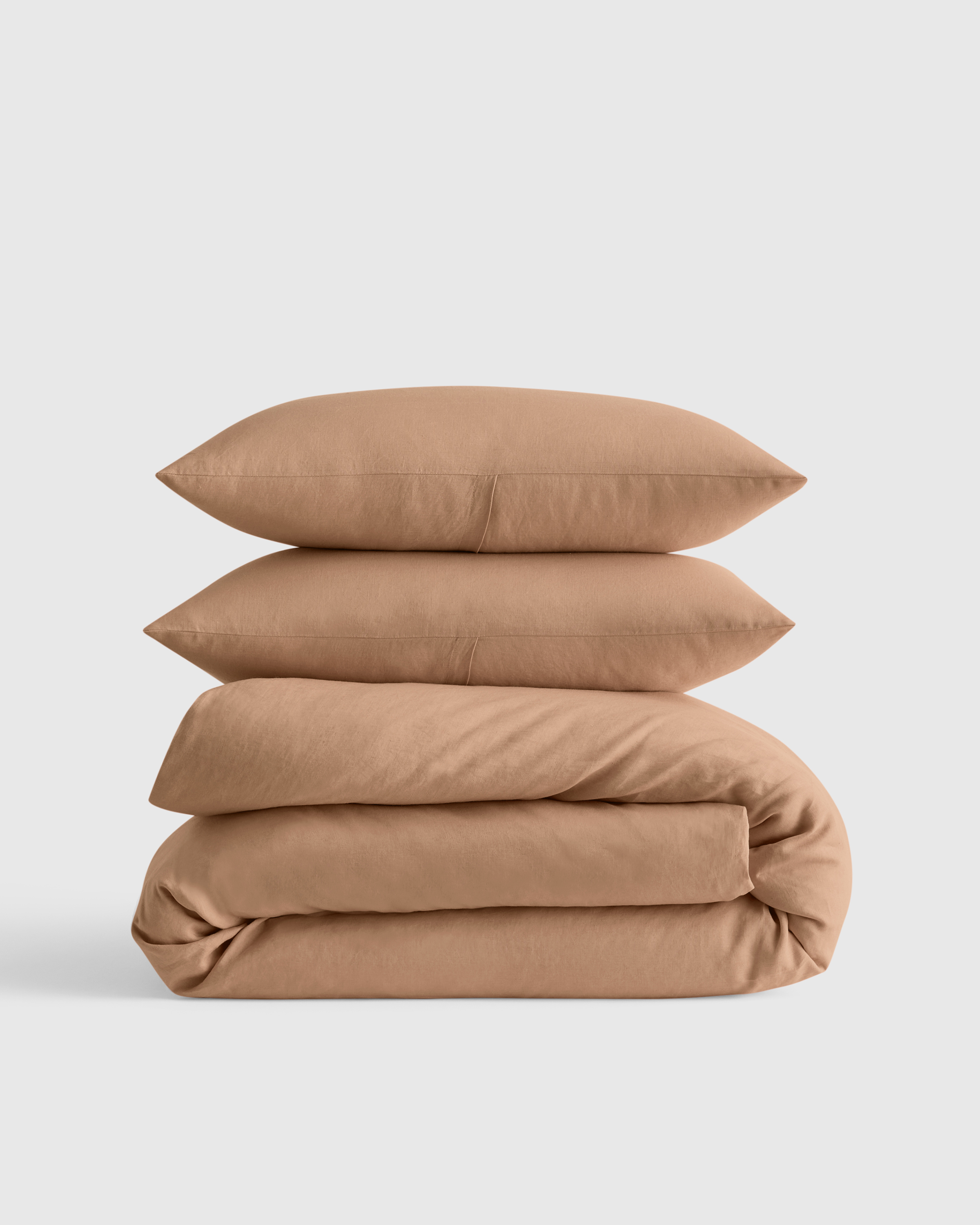 Latte European Linen Duvet Cover Set
