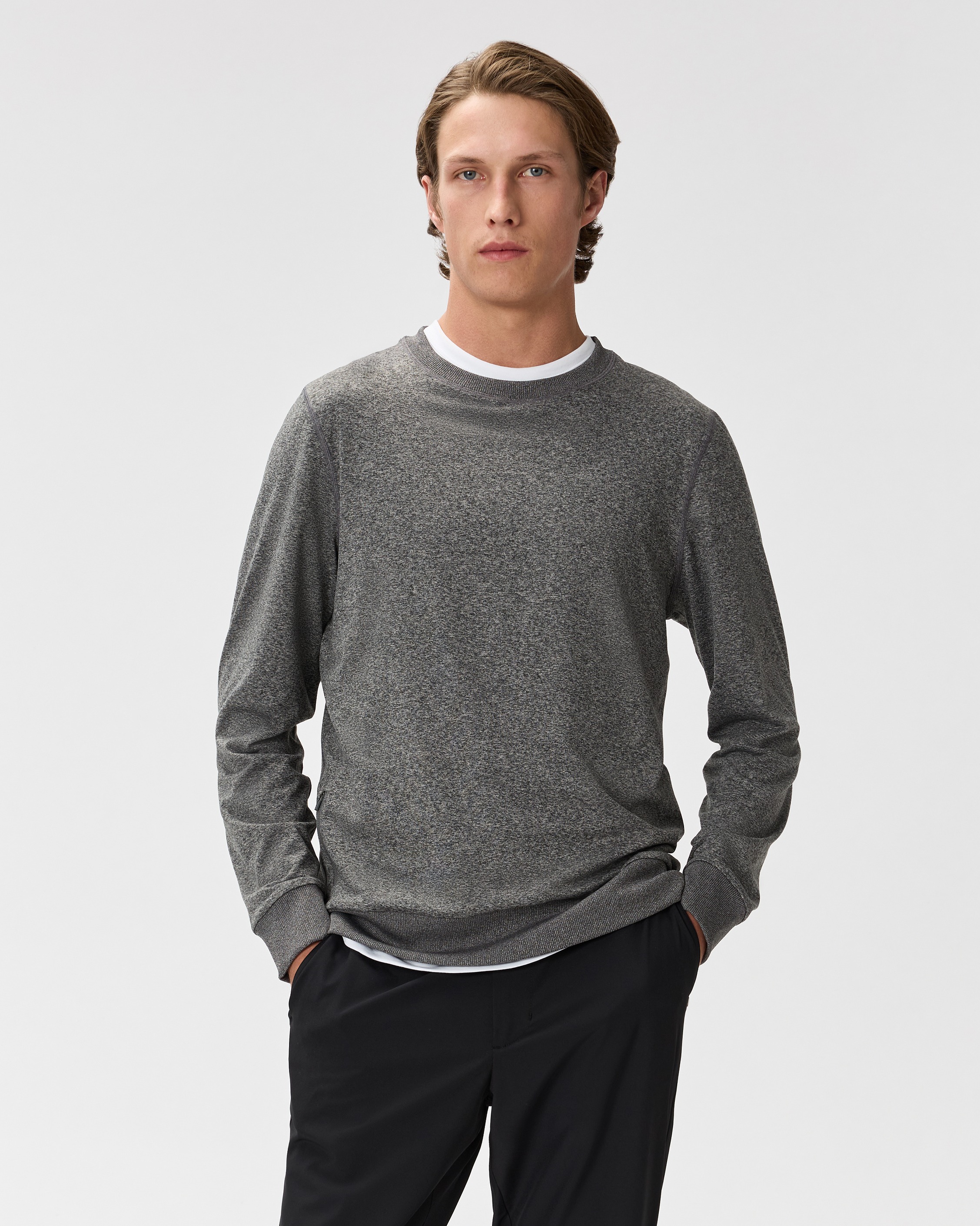 Quince Men's Flowknit Performance Crew Sweatshirt In Gray