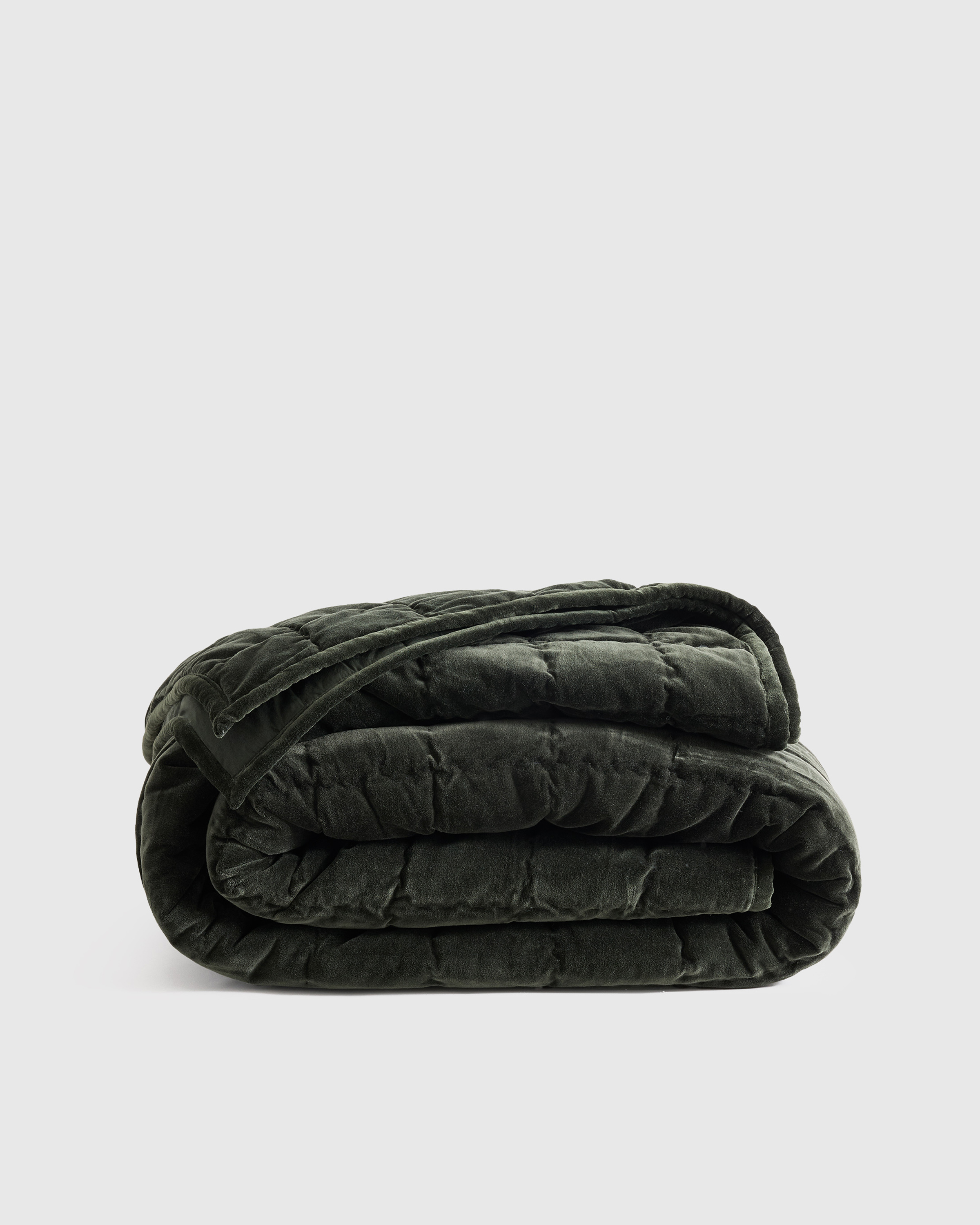 Forest Green Cotton Velvet Quilt