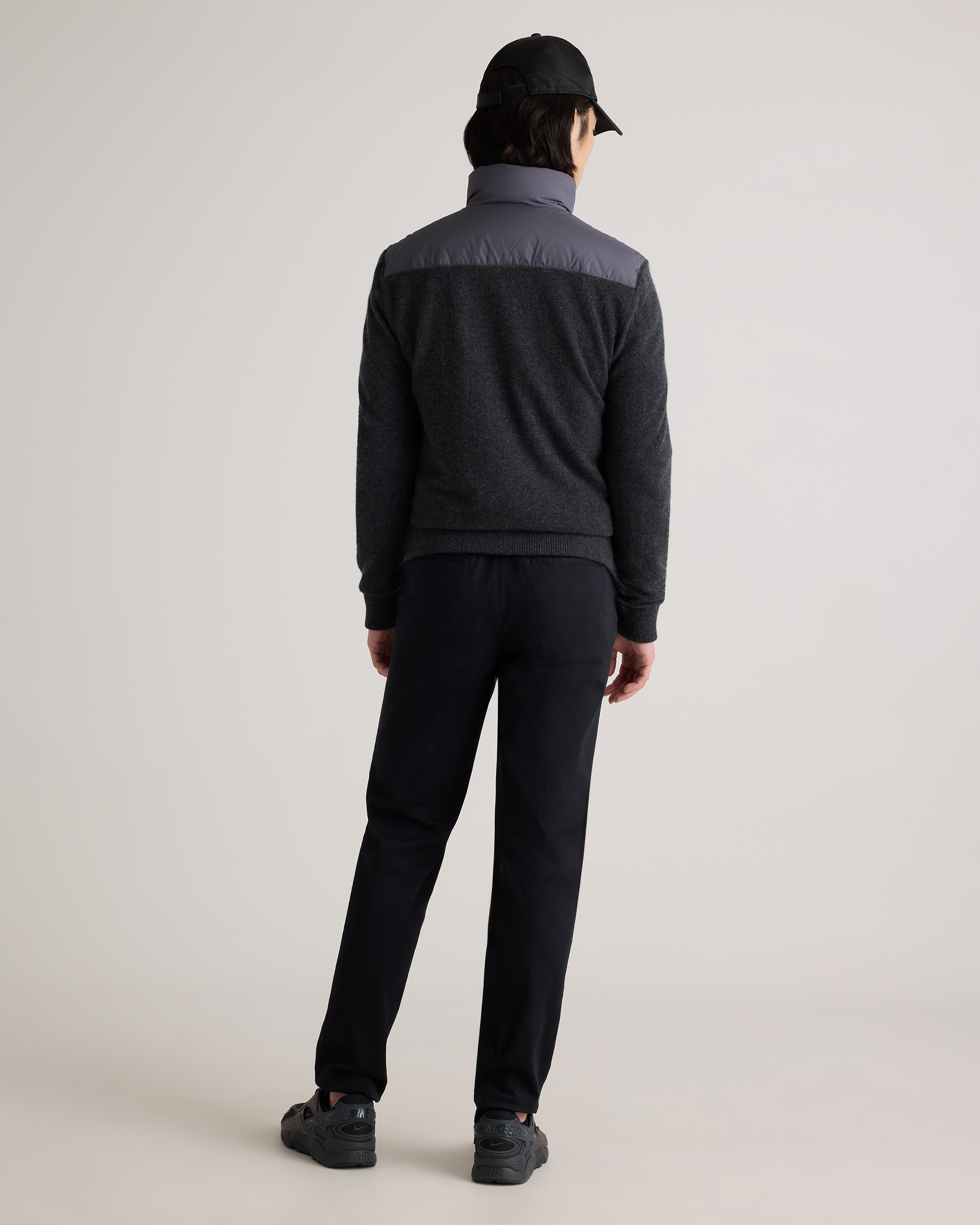 Mixed Media Down and Cashmere Jacket in Carbon Grey