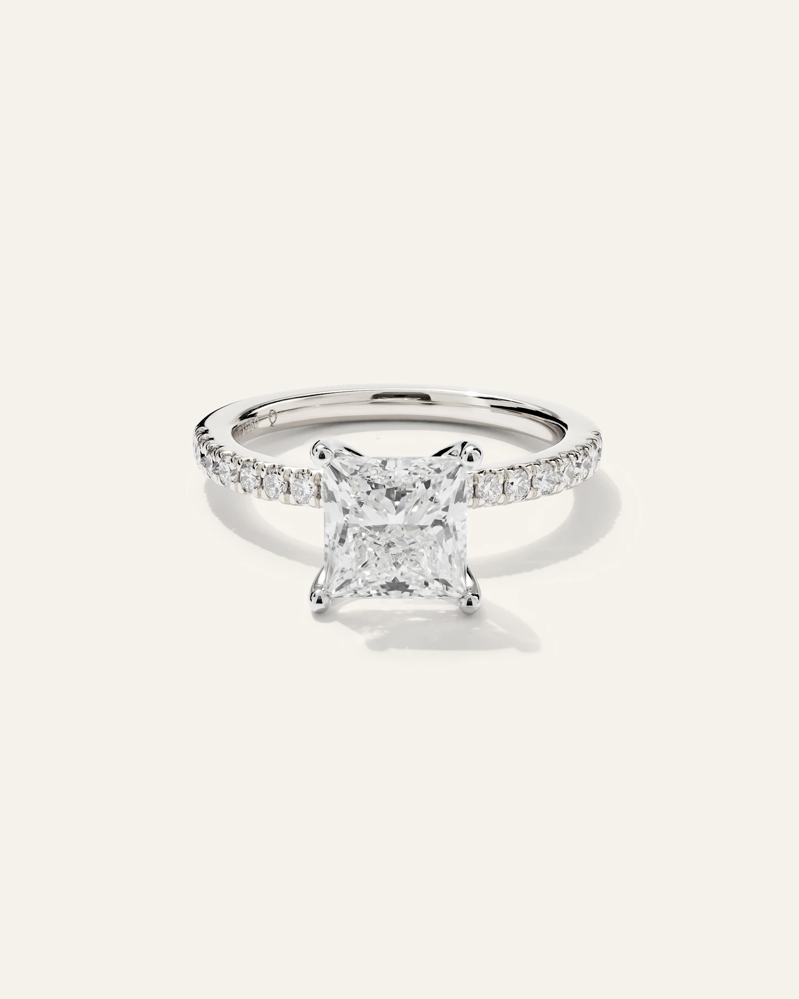 Lab Grown Diamond Princess Petite Pave Engagement Ring