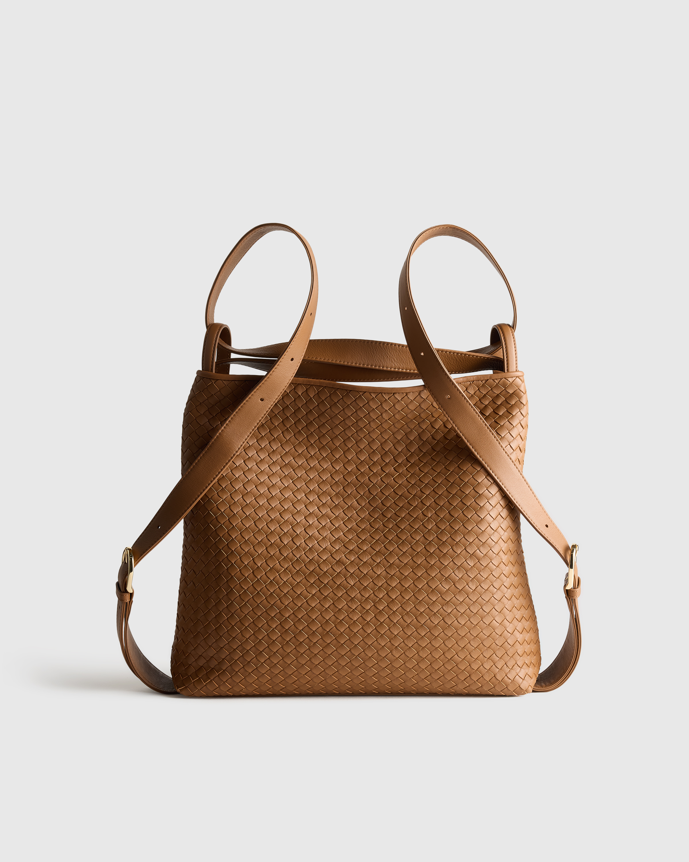 Italian Leather Handwoven Convertible Backpack - thumbnail 4