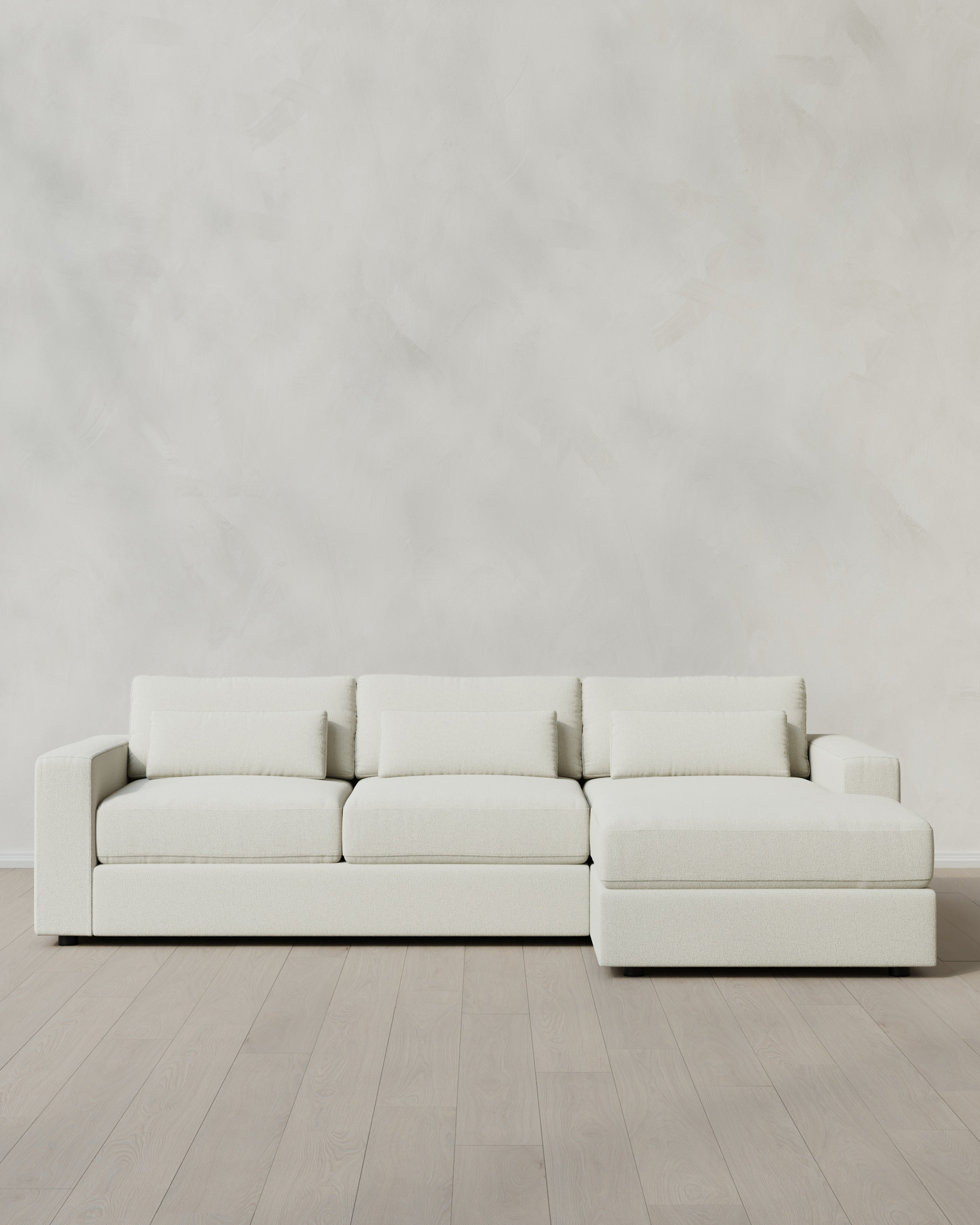 Ivory Ashford Deep Seat Chaise Sectional in Performance Basketweave