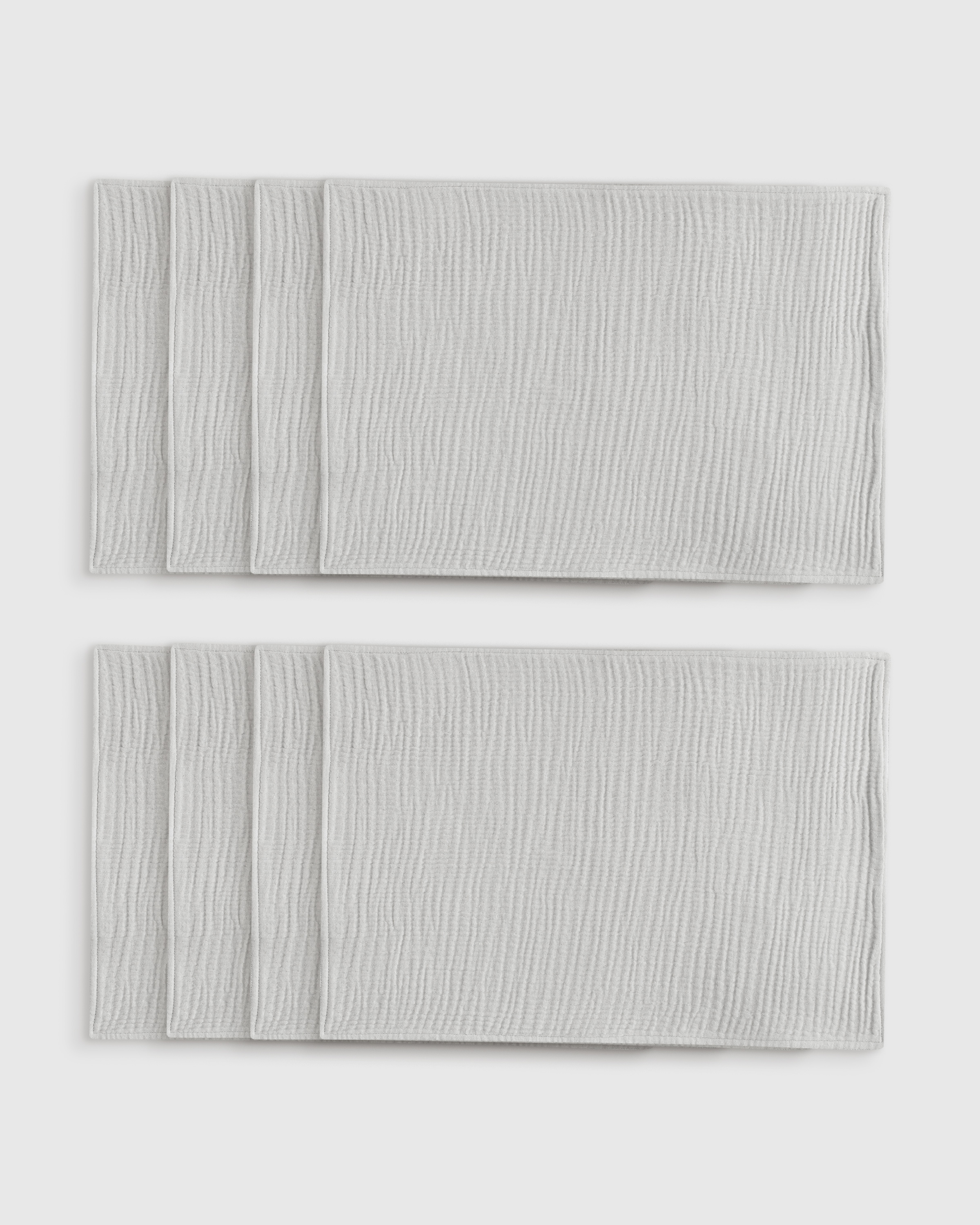 Organic Airy Gauze Placemats (Set of 8) - Set of 8, Light Grey