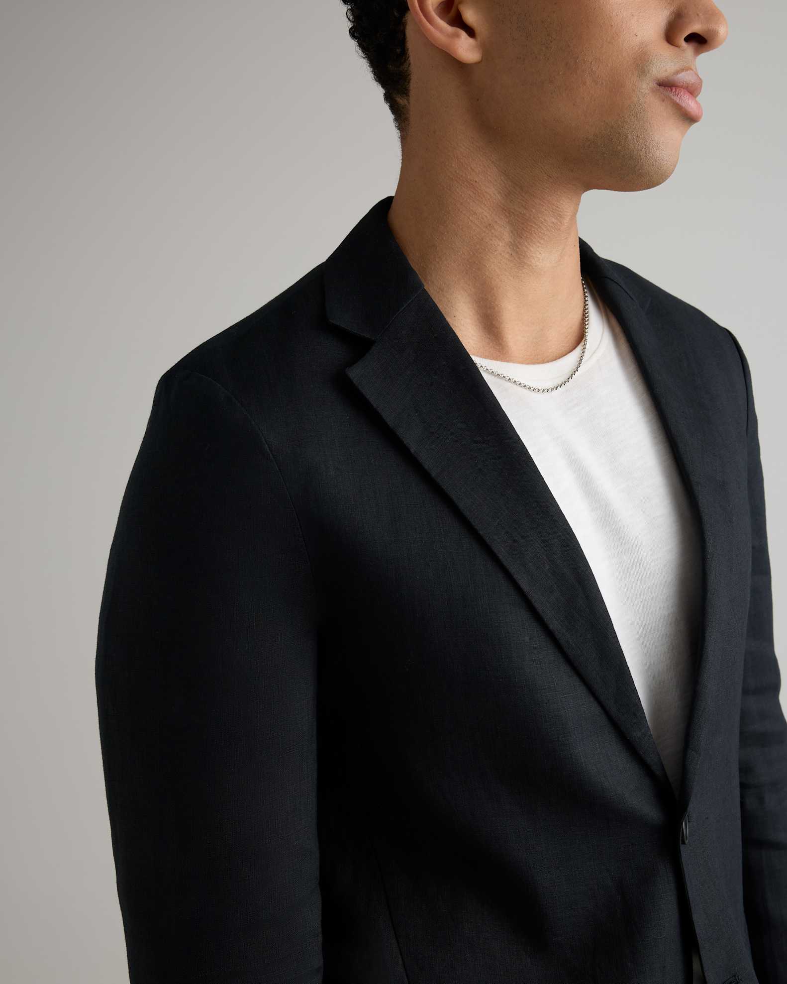 Men's 100% European Linen Blazer in Black Men's 100% European Linen Blazer in Black
