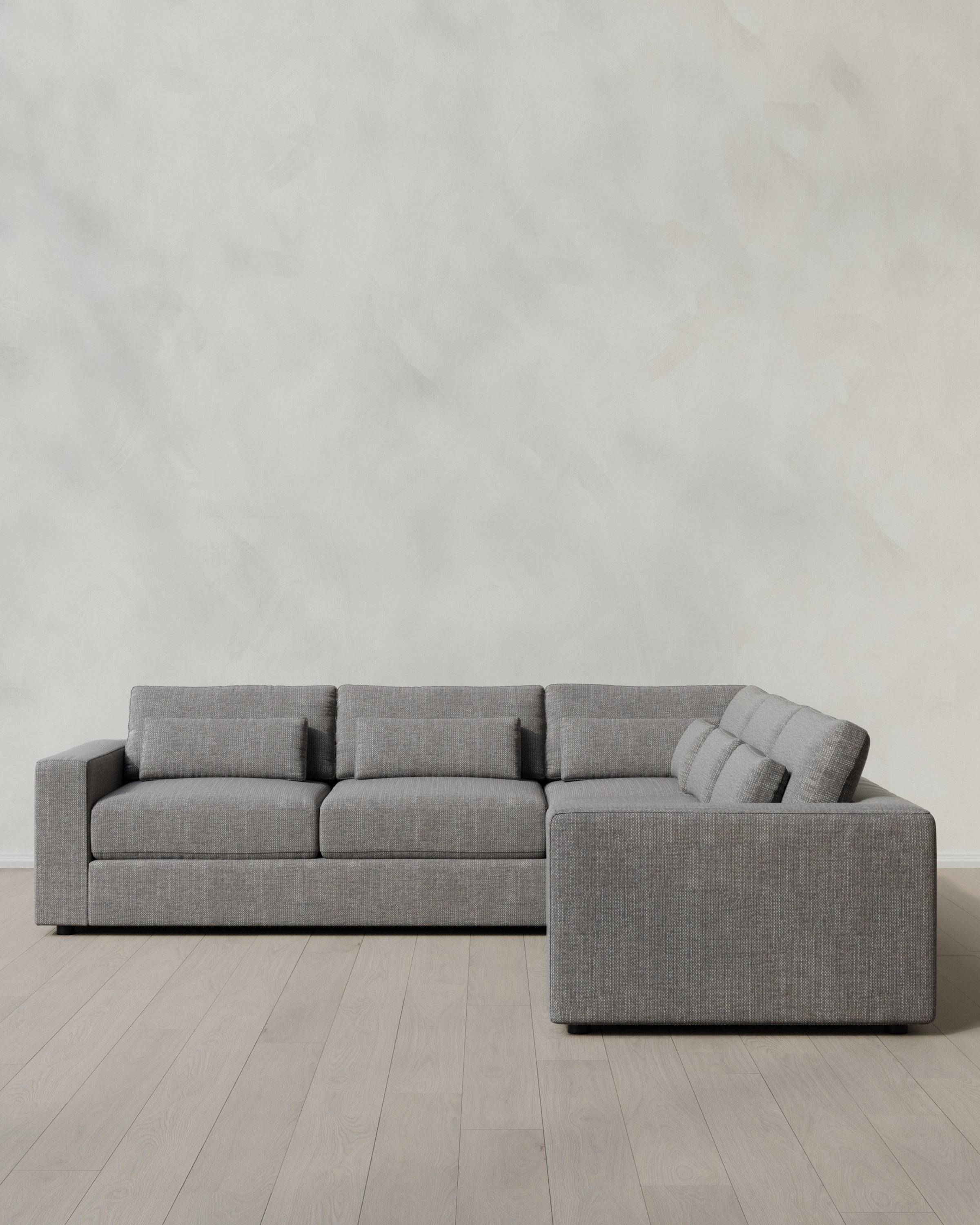 Slate Ashford Deep Seat L Sectional in Performance Chenille Linen Blend