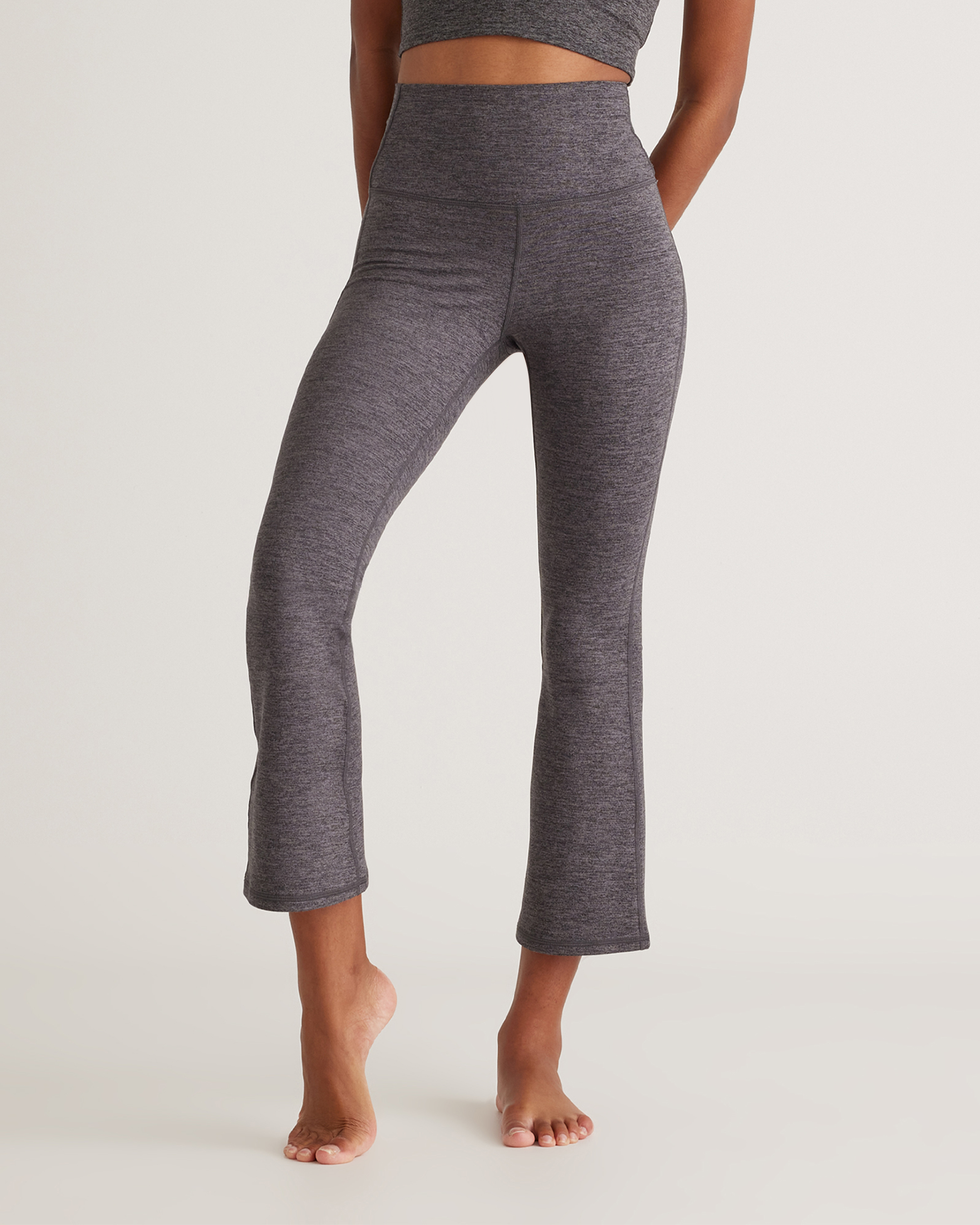 Heather Charcoal Ultra-Soft Cropped Bootcut Pants