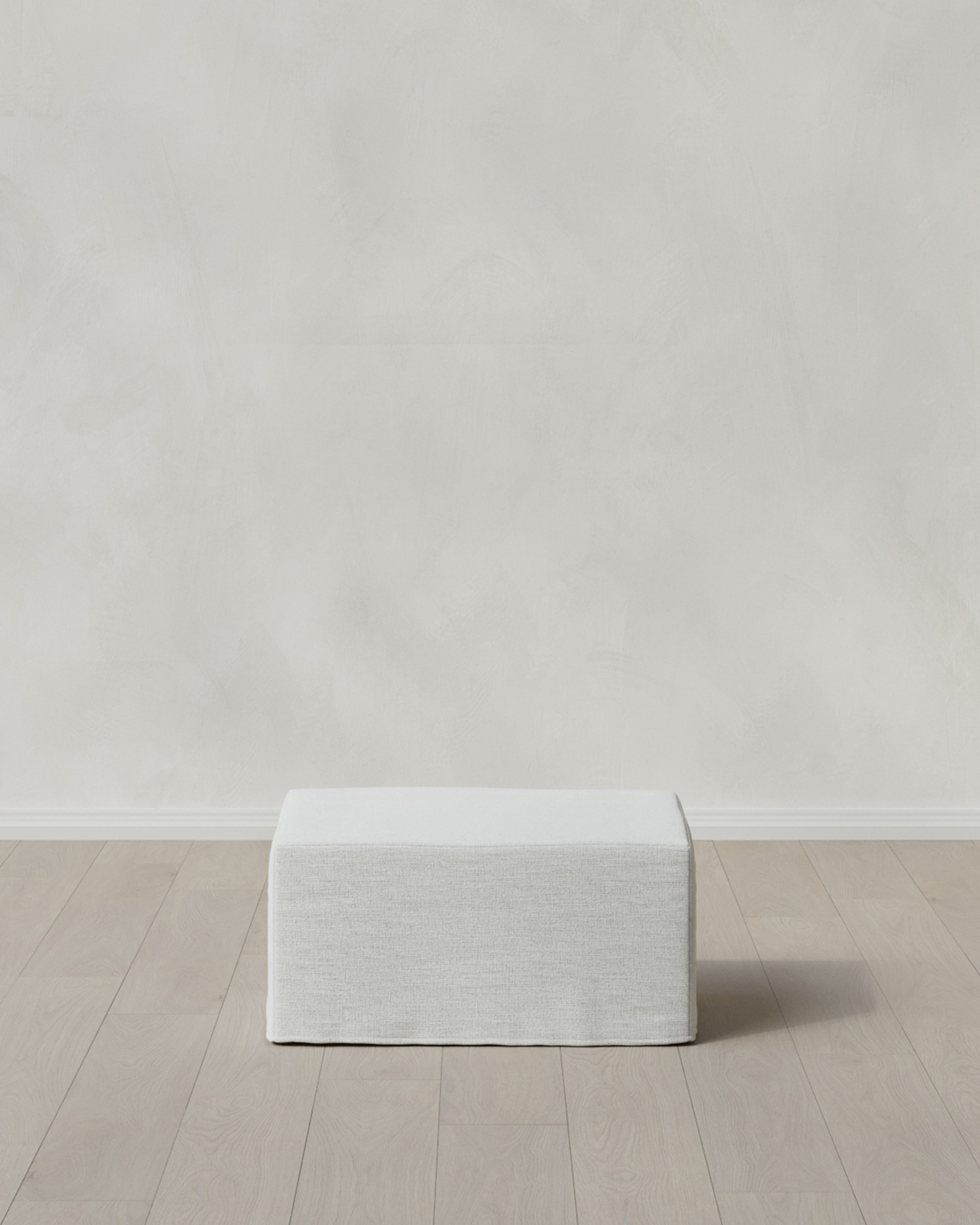 Pearl Ellery Slipcover Ottoman in Performance Linen