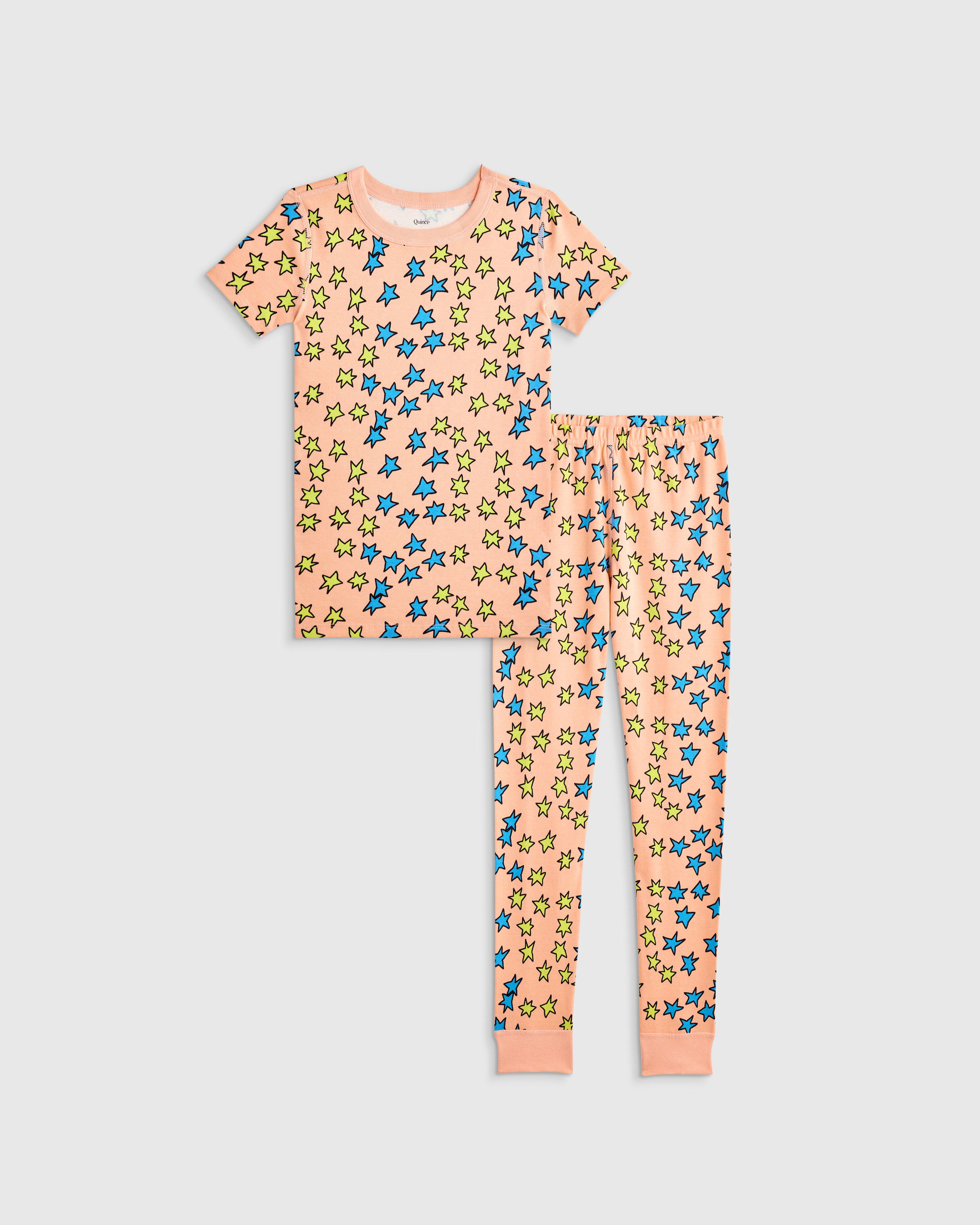 Multi Stars 100% Organic Cotton Short Sleeve and Pant Pajama Set