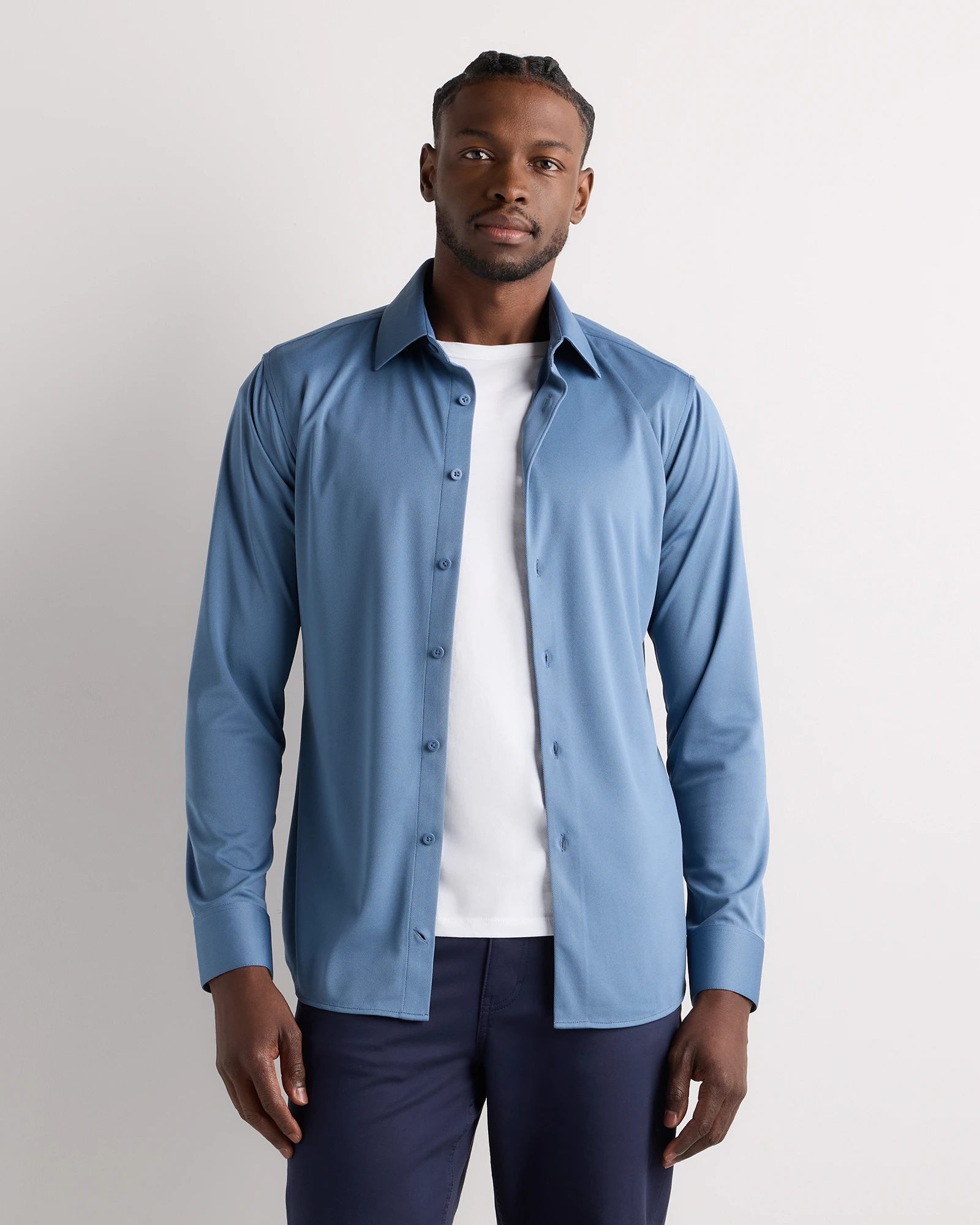 long sleeve button down dress shirt The Long Sleeve Button Down Tee NAADAM