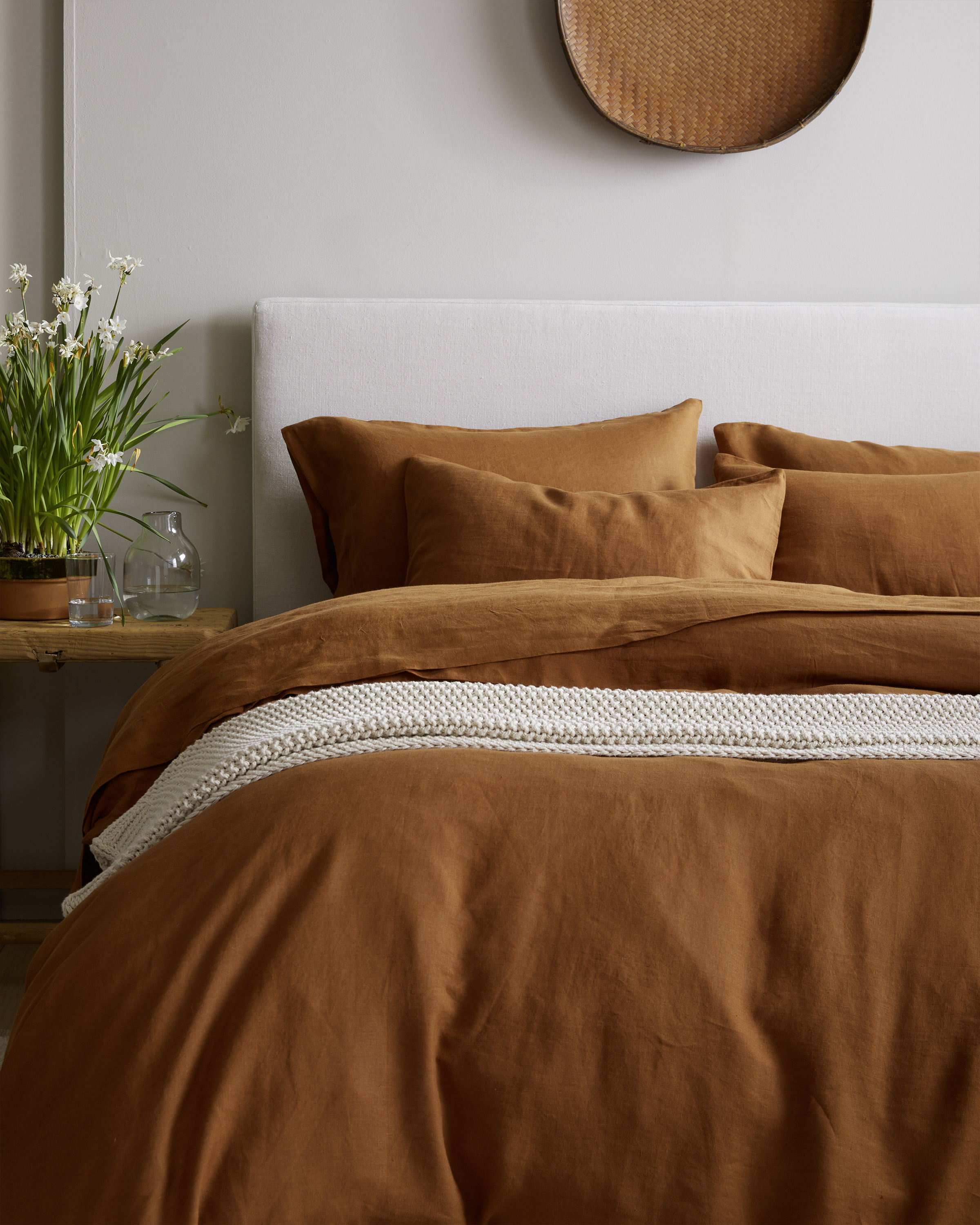 Terracotta European Linen Sham Set