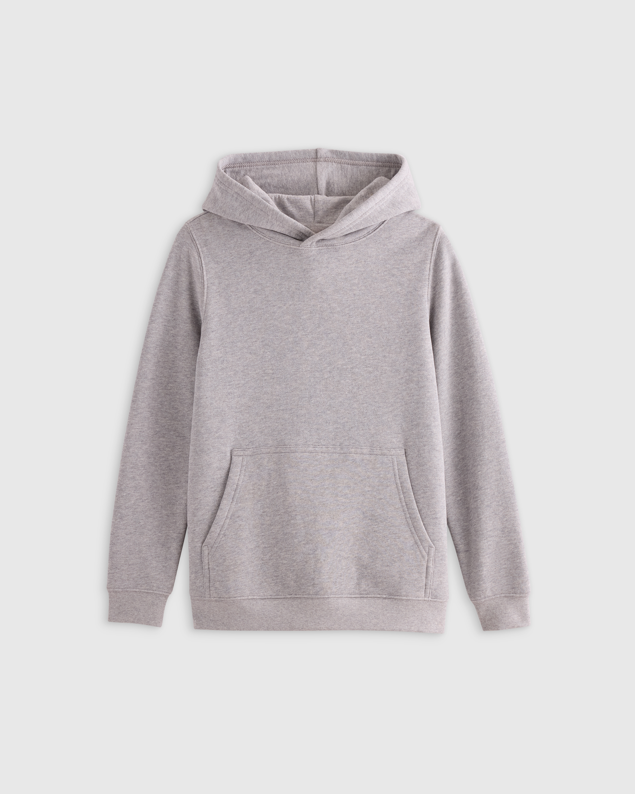 Heather Grey 100% Organic Cotton Heavyweight Fleece Hoodie