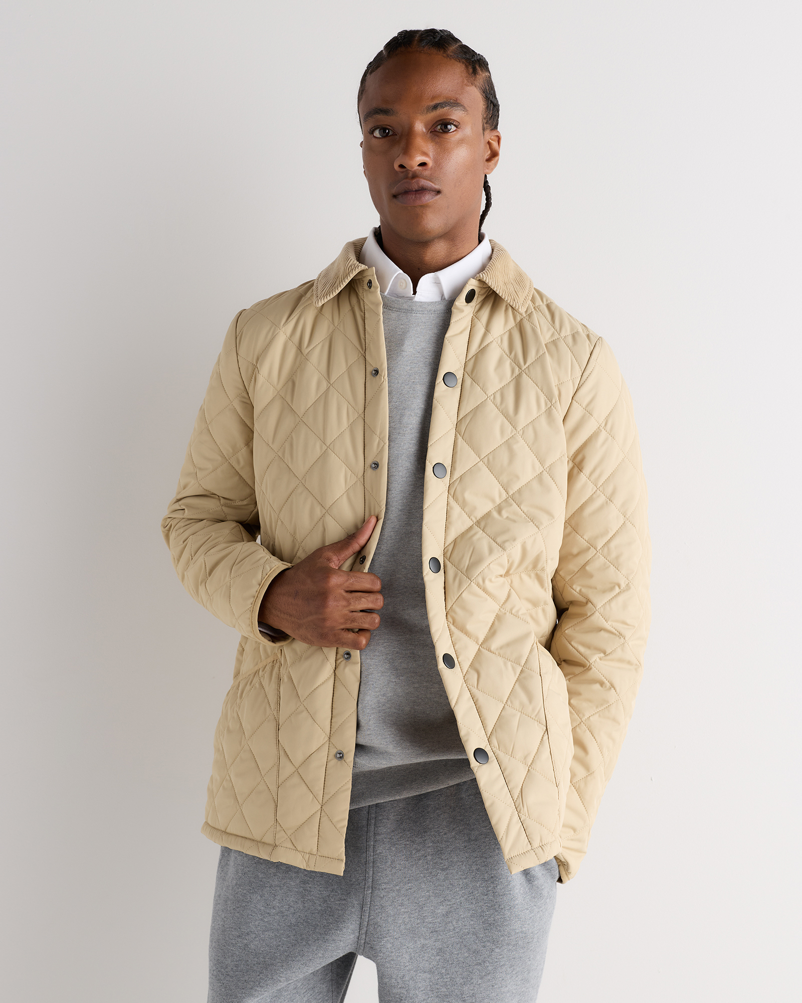 Buff Khaki Featherless Quilted Jacket