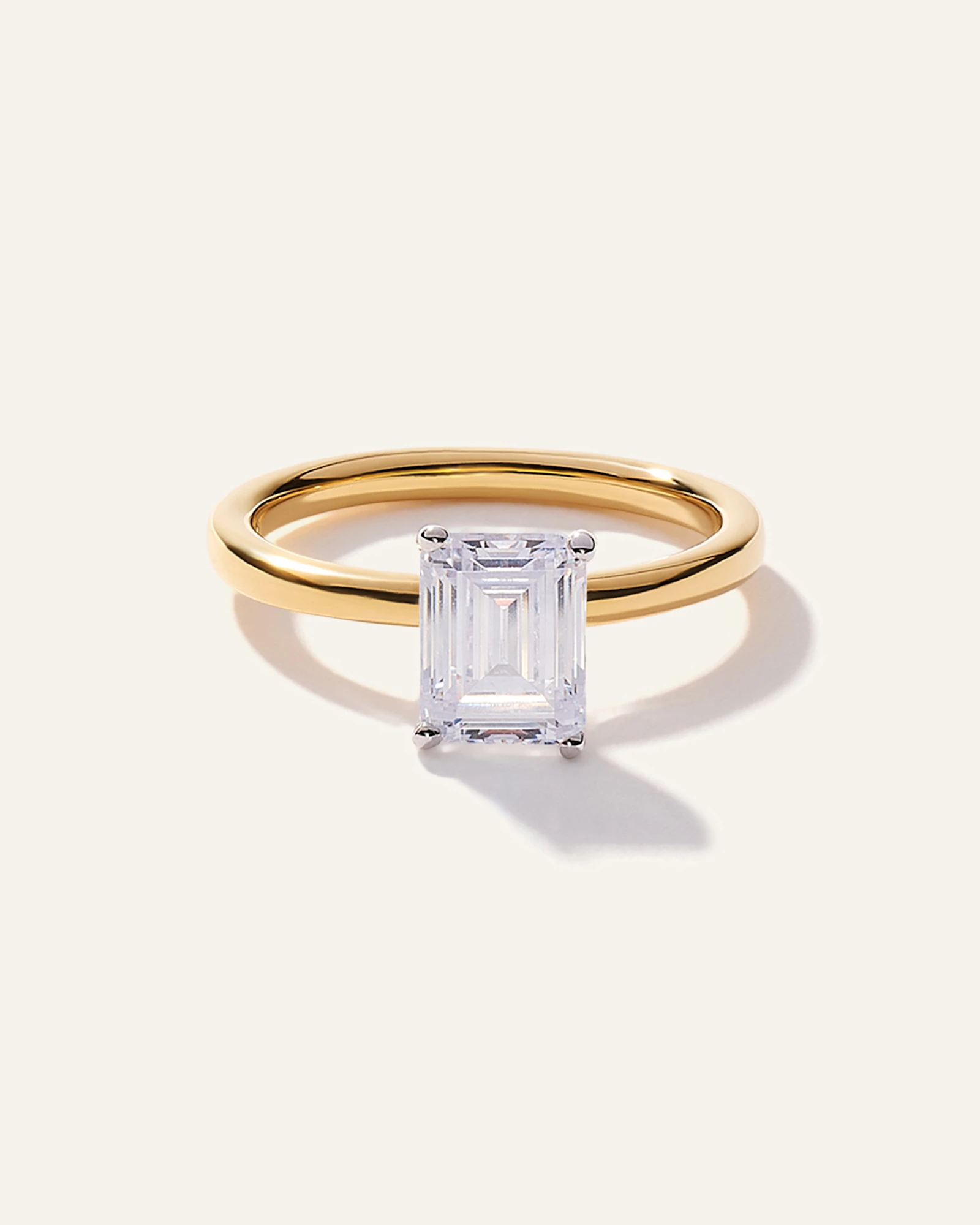 Lab Grown Diamond Emerald Comfort Fit Engagement Ring