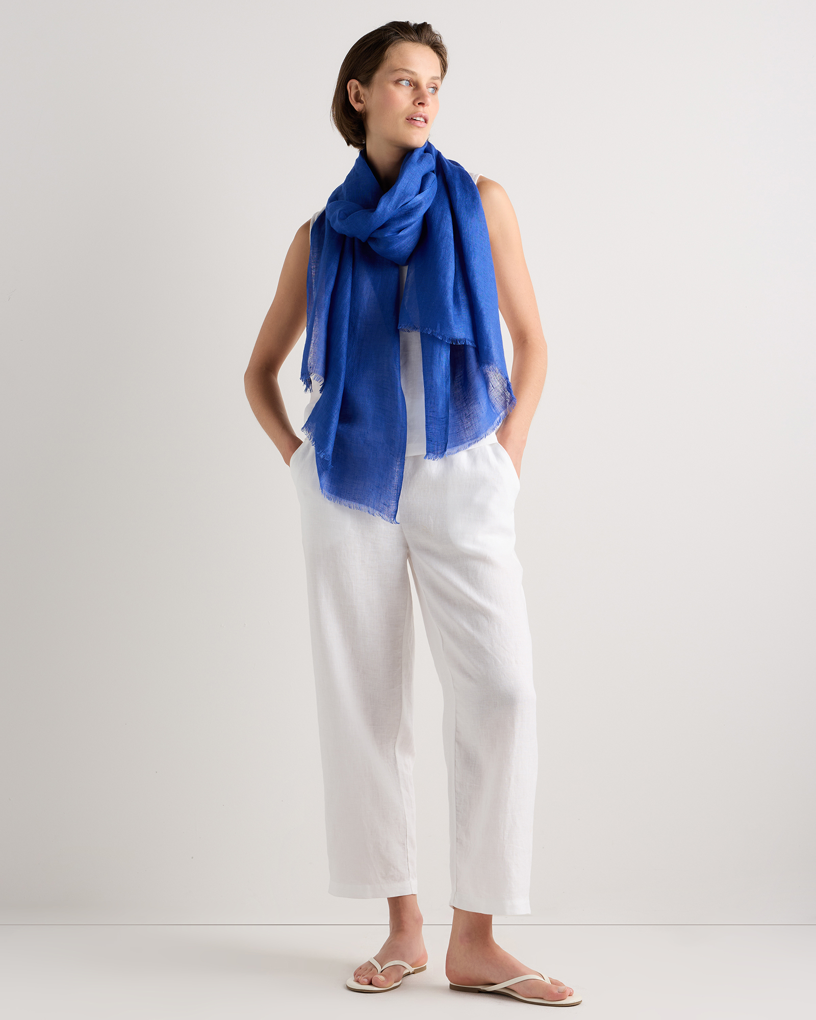 100% European Linen Scarf - thumbnail 4