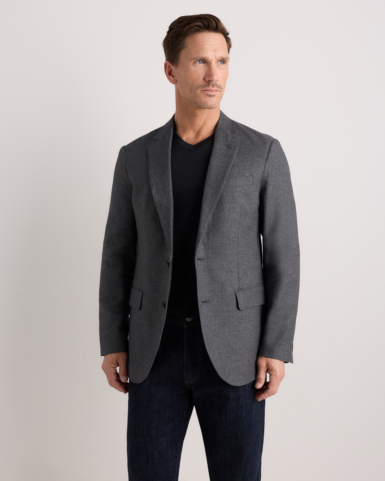 Charcoal Heather Organic Cotton Cashmere Blazer