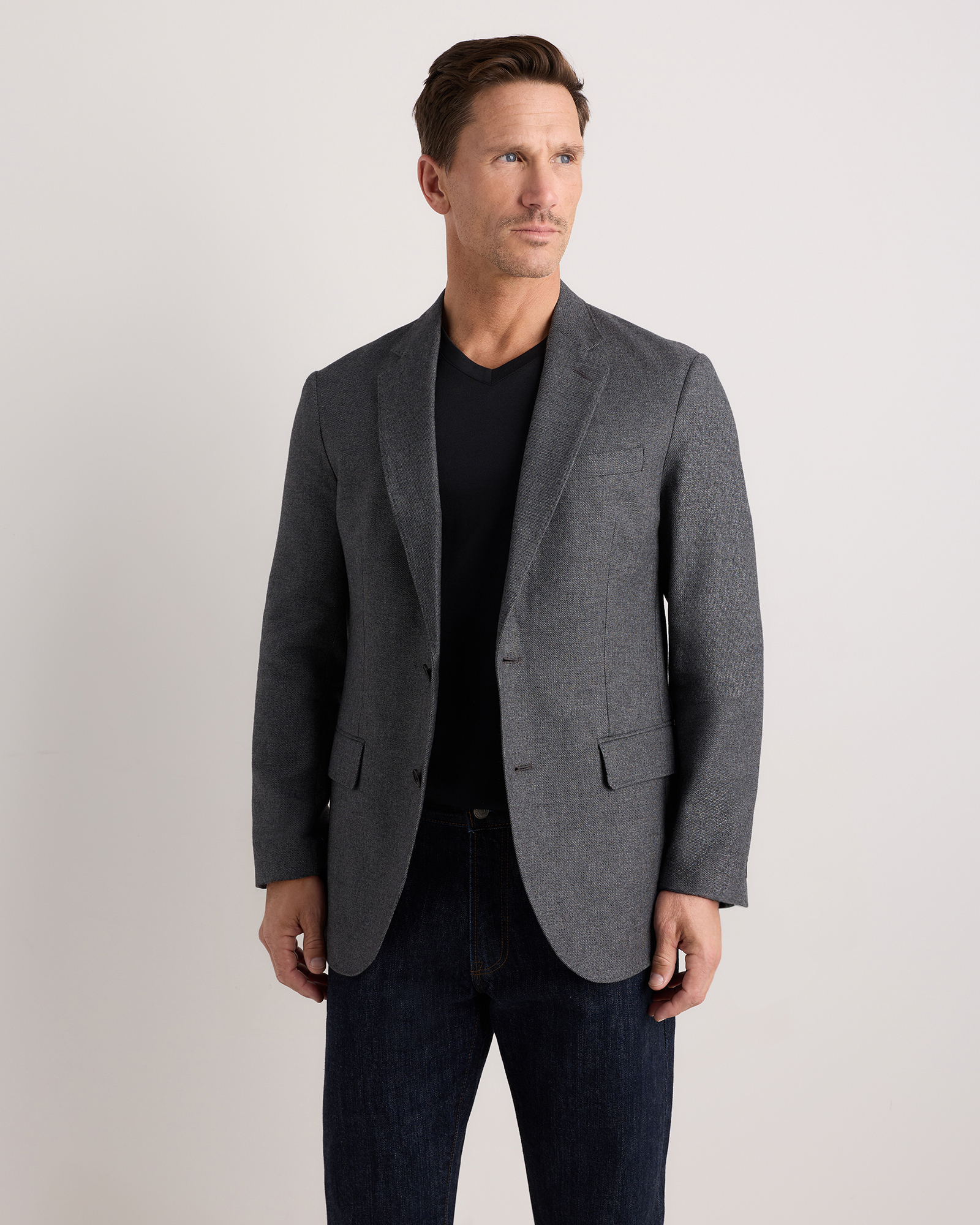 Charcoal Heather Organic Cotton Cashmere Blazer