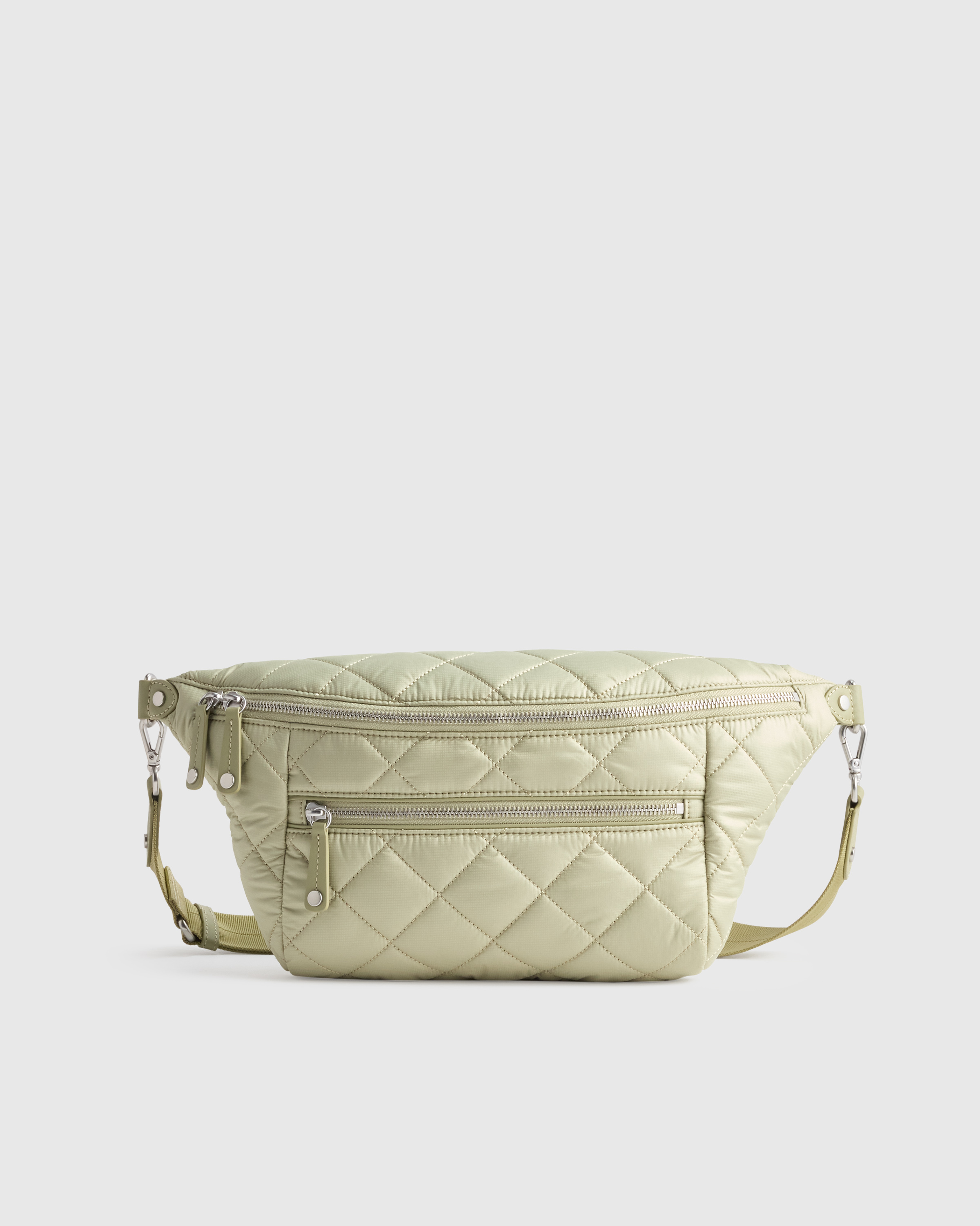 Tea Green Transit Quilted Sling Bag