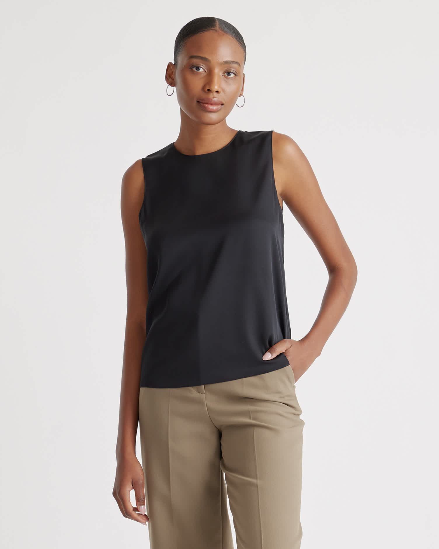 Washable Stretch Silk Shell Tank