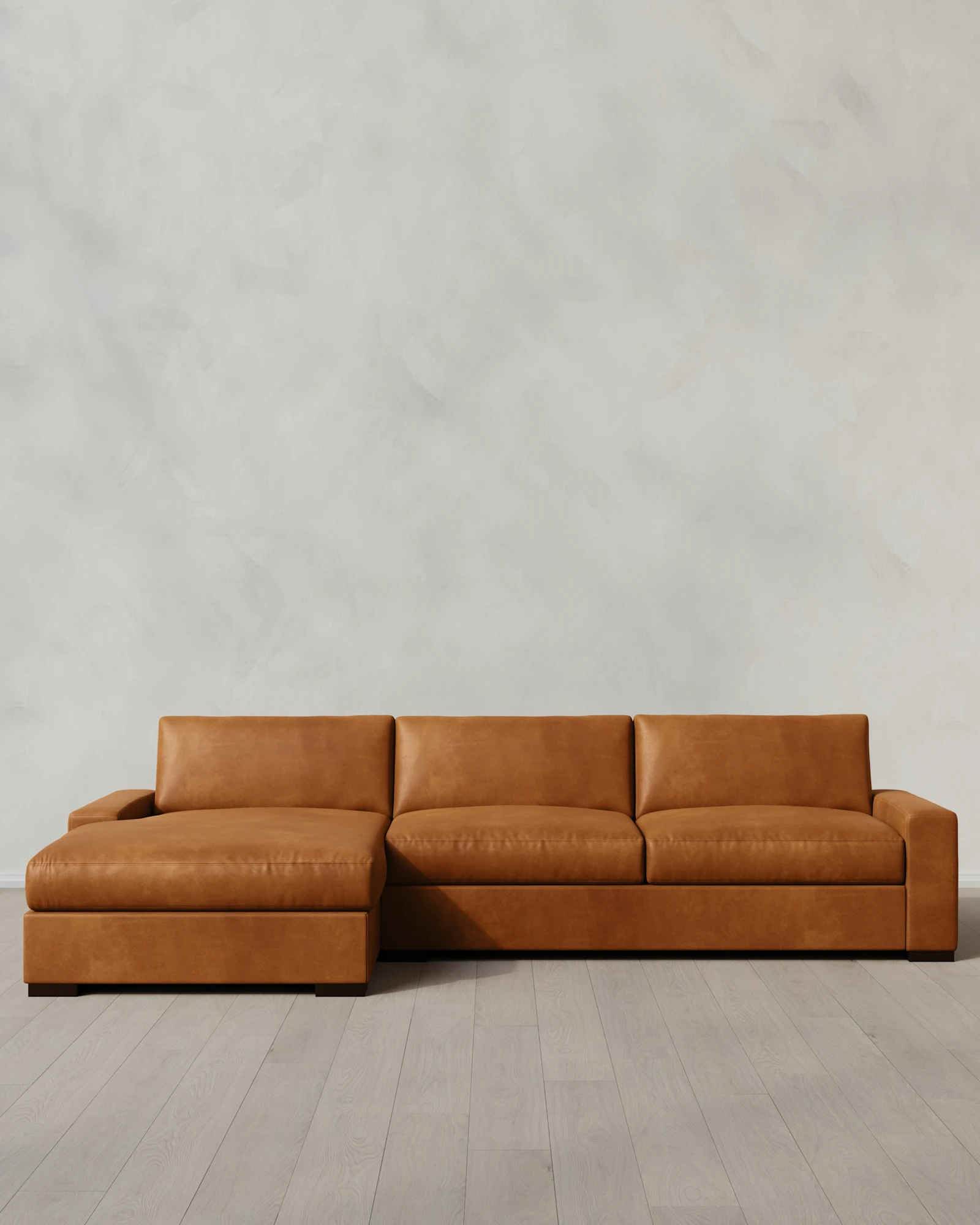 Stillman Deep Seat Chaise Sectional in Leather