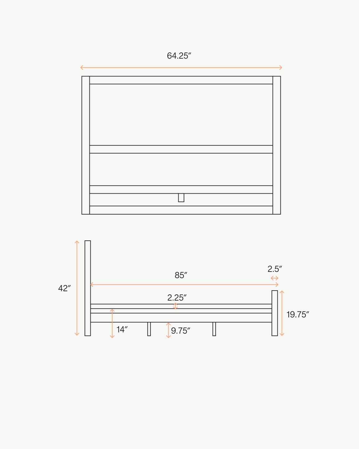 Solid Wood Frame Bed QUEEN