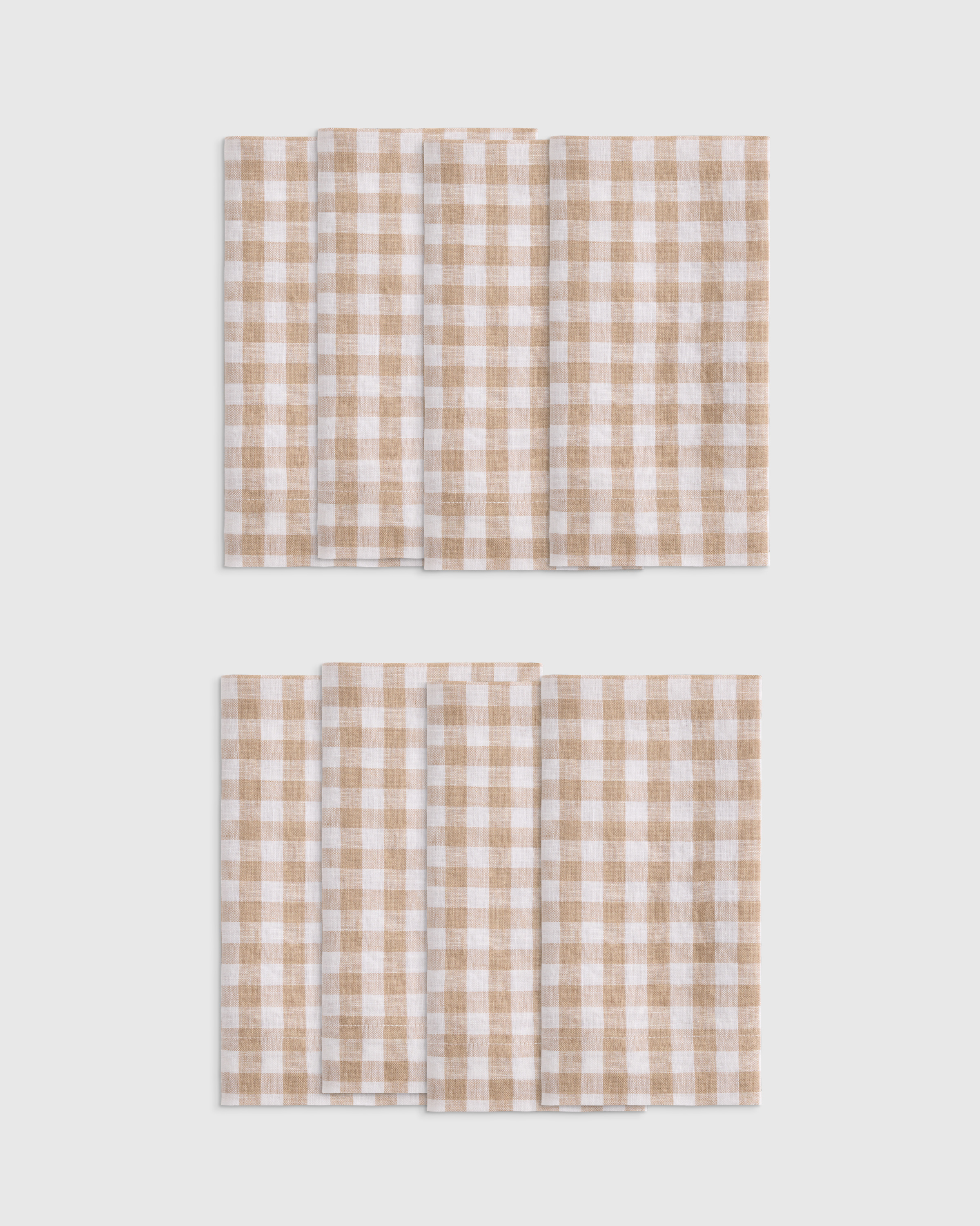 Cafe European Linen Wide-Hem Gingham Napkins (Set of 8)