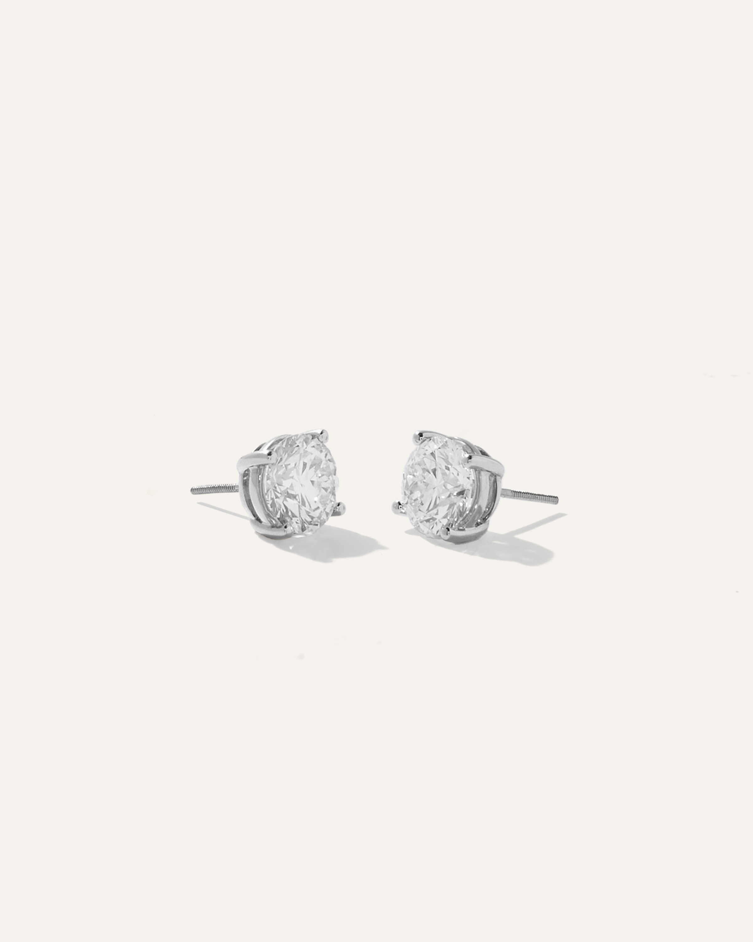 White Gold 14K Gold Lab Grown Diamond Four-Prong Solitaire Studs