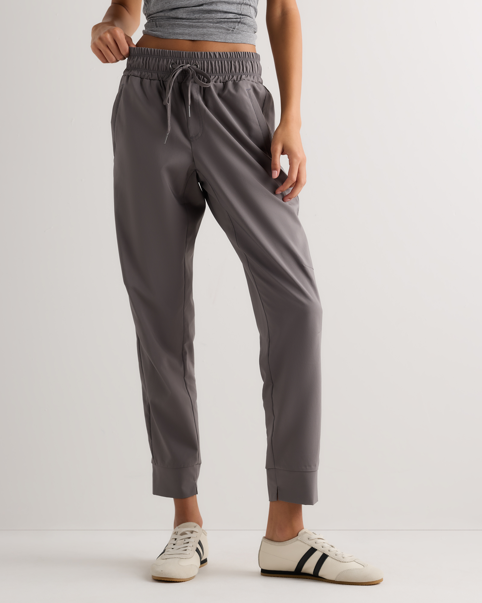 Ironstone Grey Micro Ripstop Mid-Rise Hike Joggers
