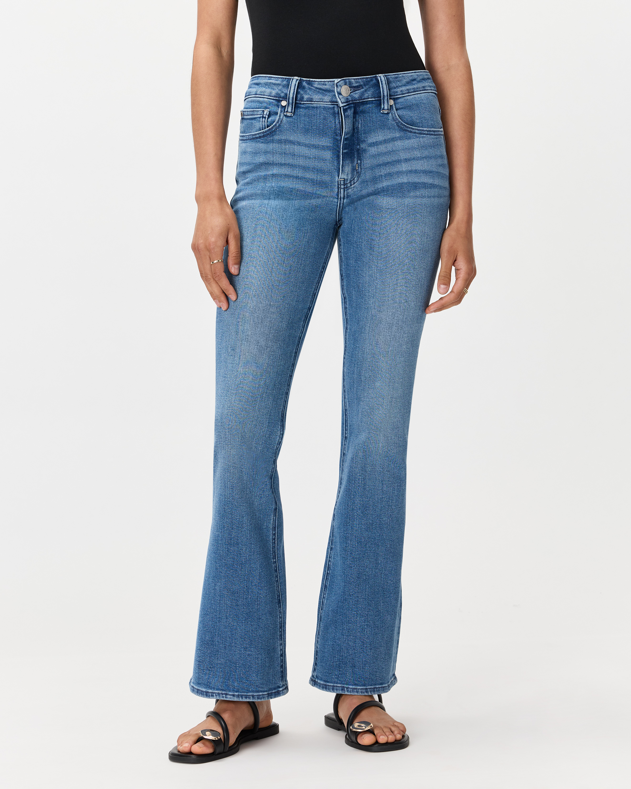 Quince Women's Luna Stretch Flare Jeans In Blue
