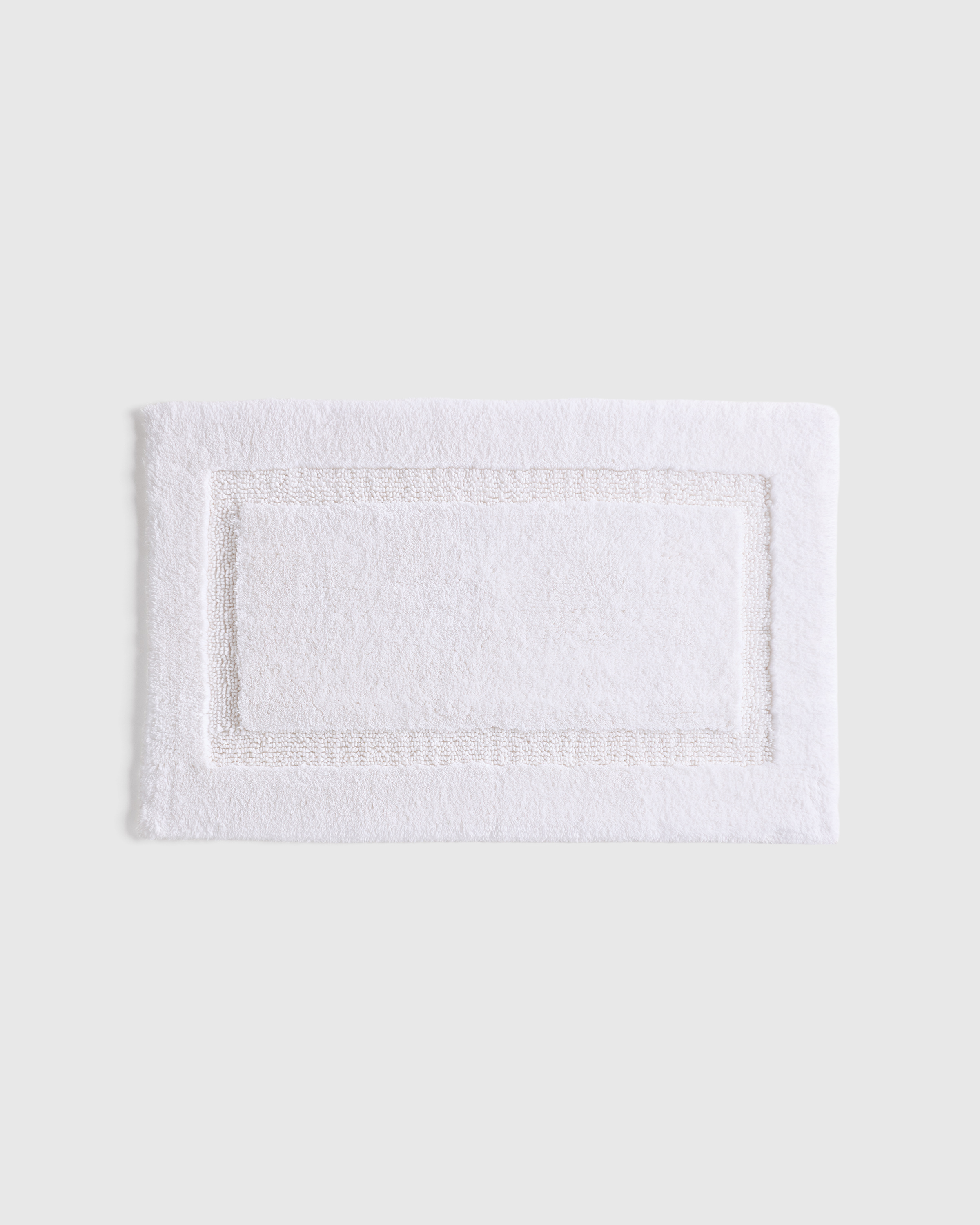 White Plush Turkish Cotton Non-Slip Bath Rug
