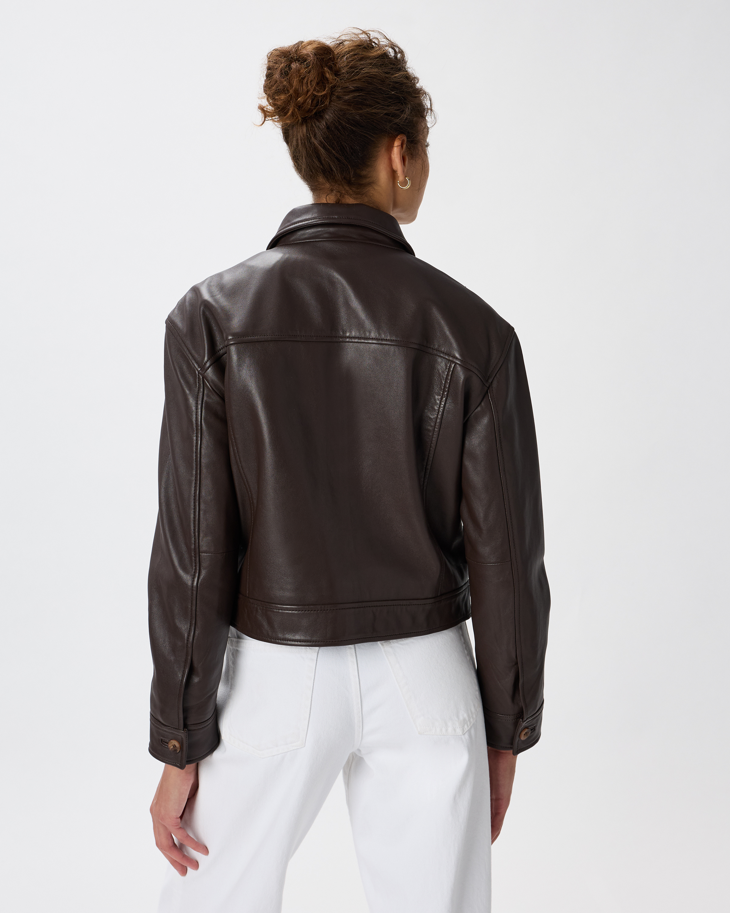 100% Leather Cropped Jacket