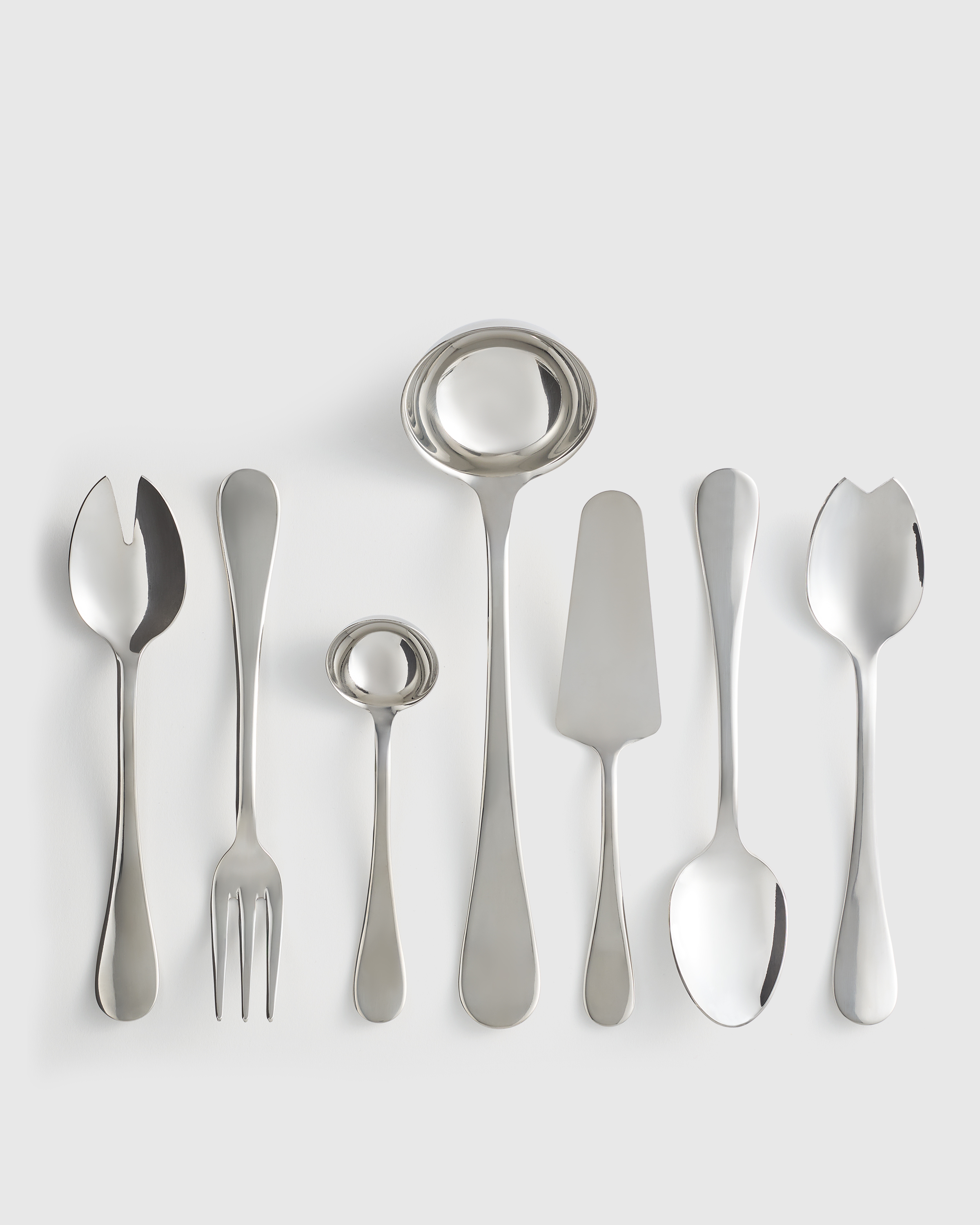 Polished Stainless Steel Brescia 7-Pc Serving Utensil Set by Mepra