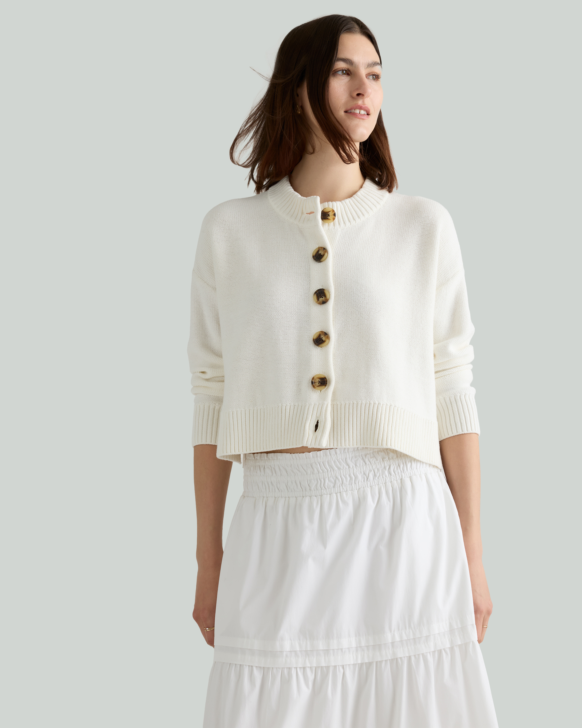 100% Organic Cotton Cropped Cardigan